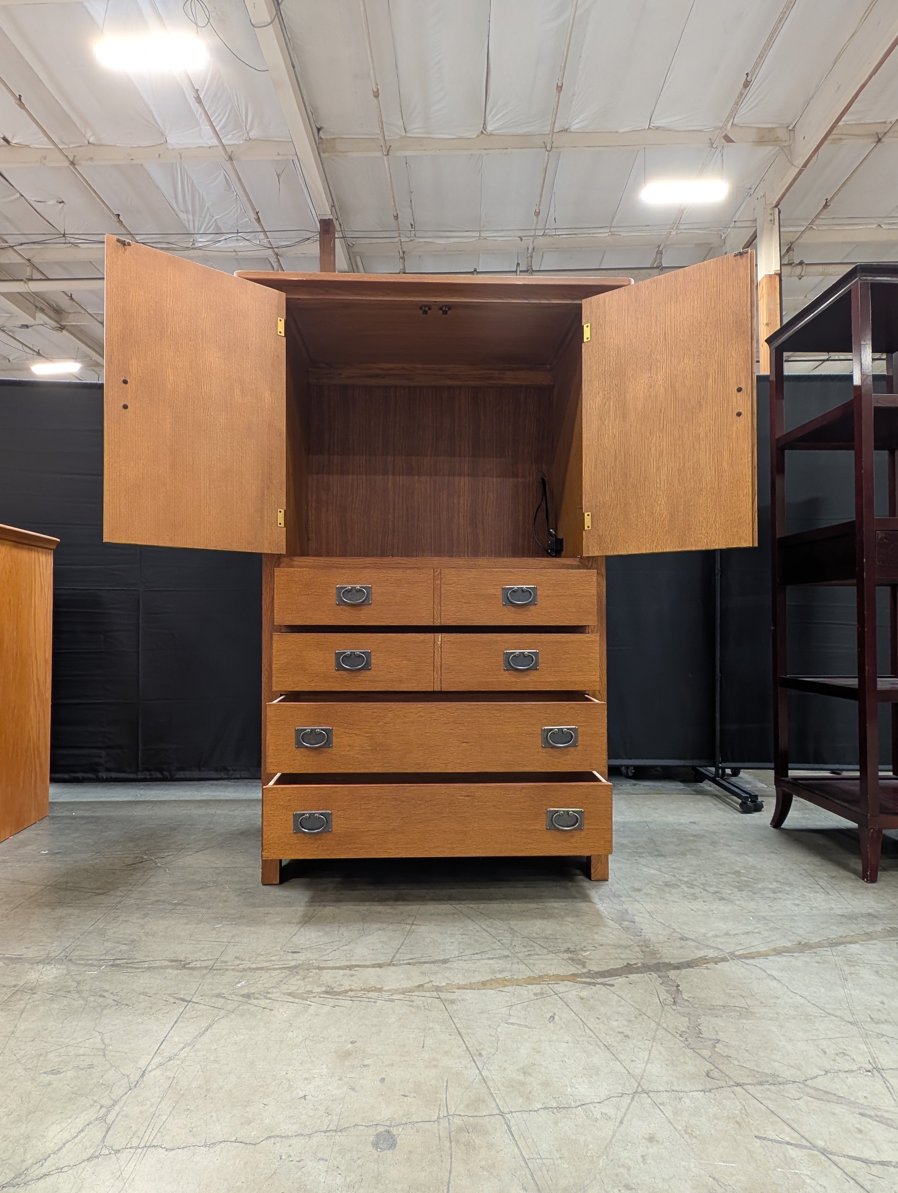 Hooker Furniture Craftsman Oak Armoire with Multiple Drawers