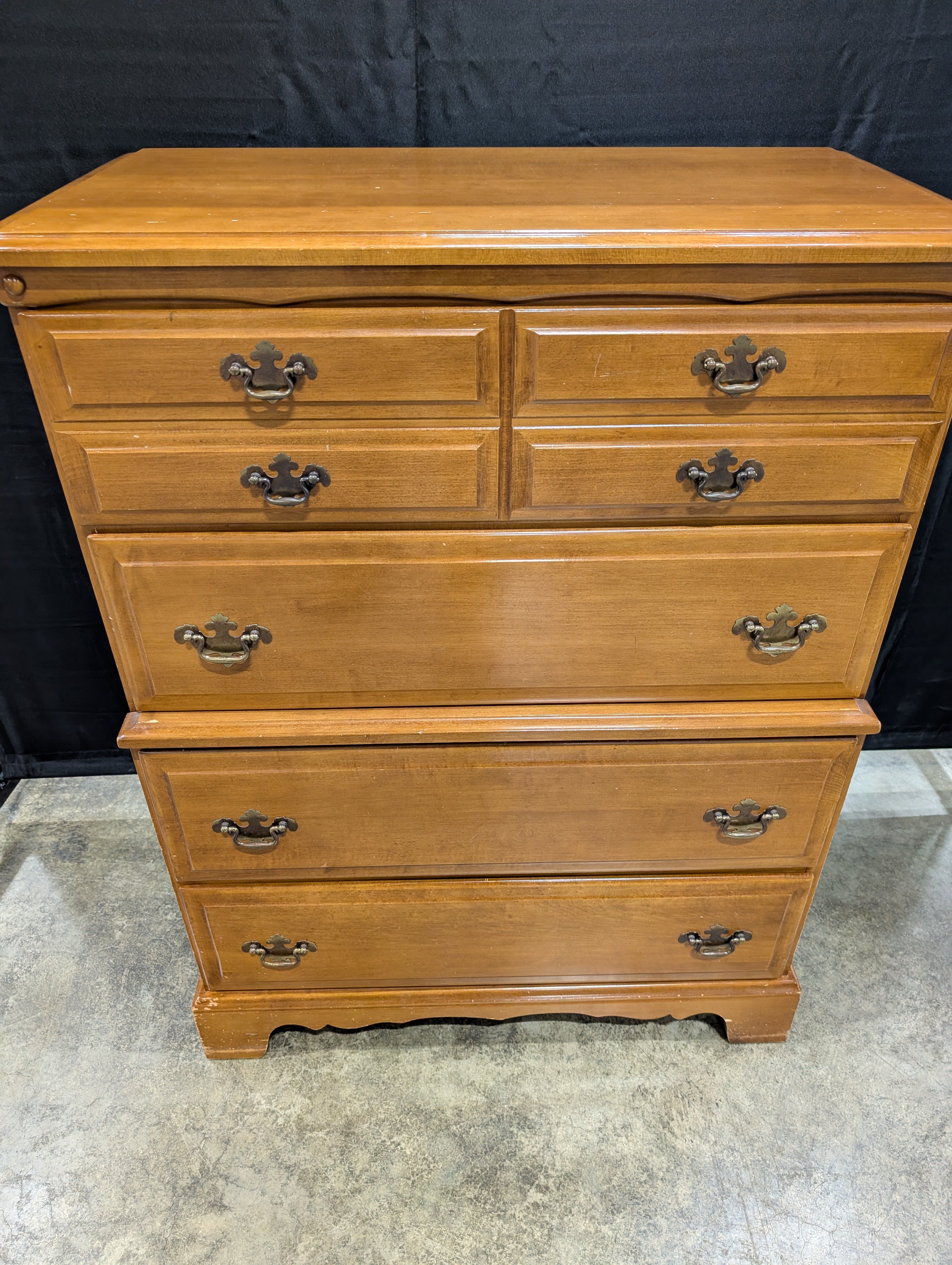 Traditional Five-Drawer Wooden Chest