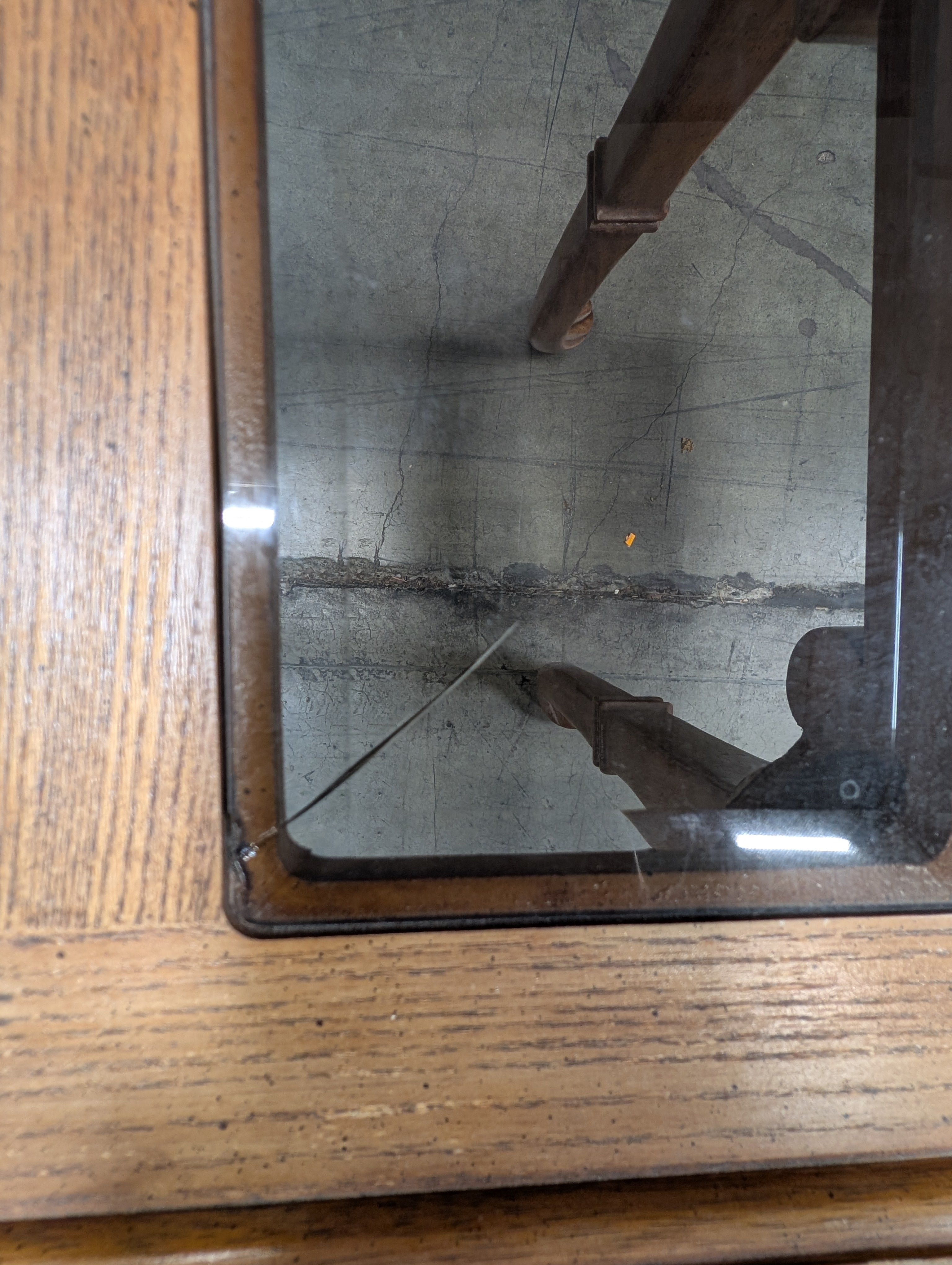 Hardwood Entryway Table with Inset Glass Top