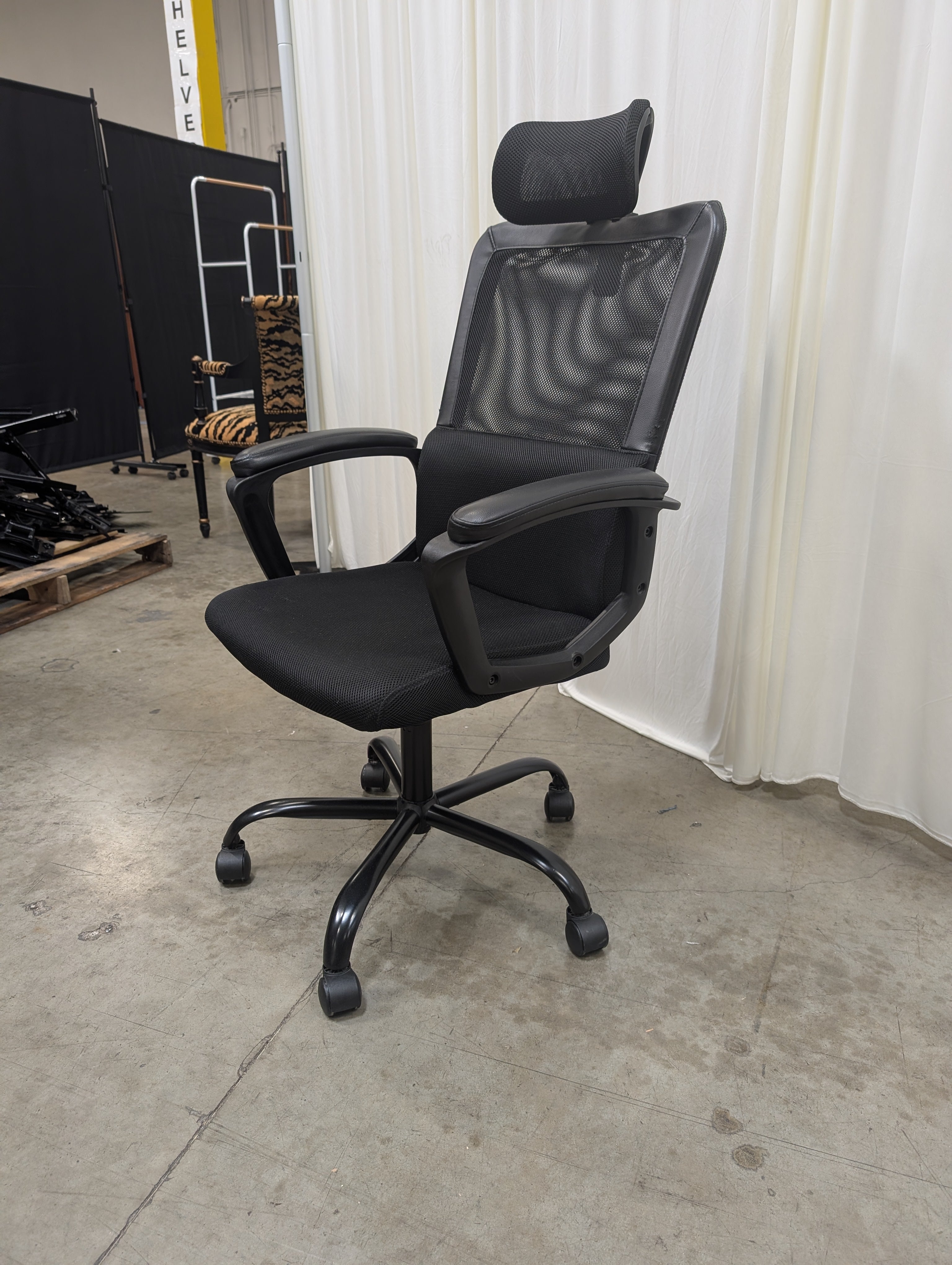Adjustable Black Mesh Office Chair with Lumbar Support