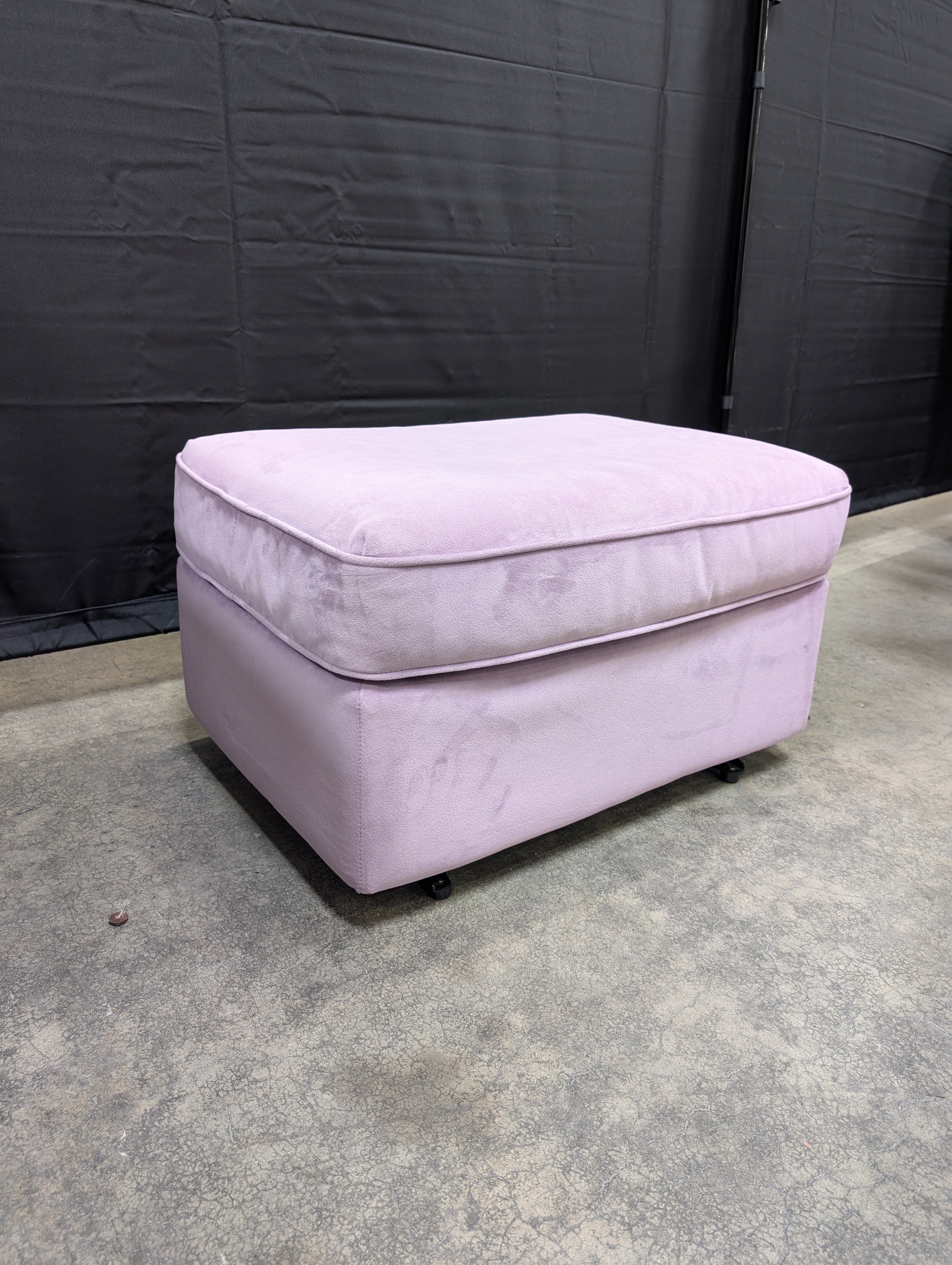 Lavender Microfiber Ottoman