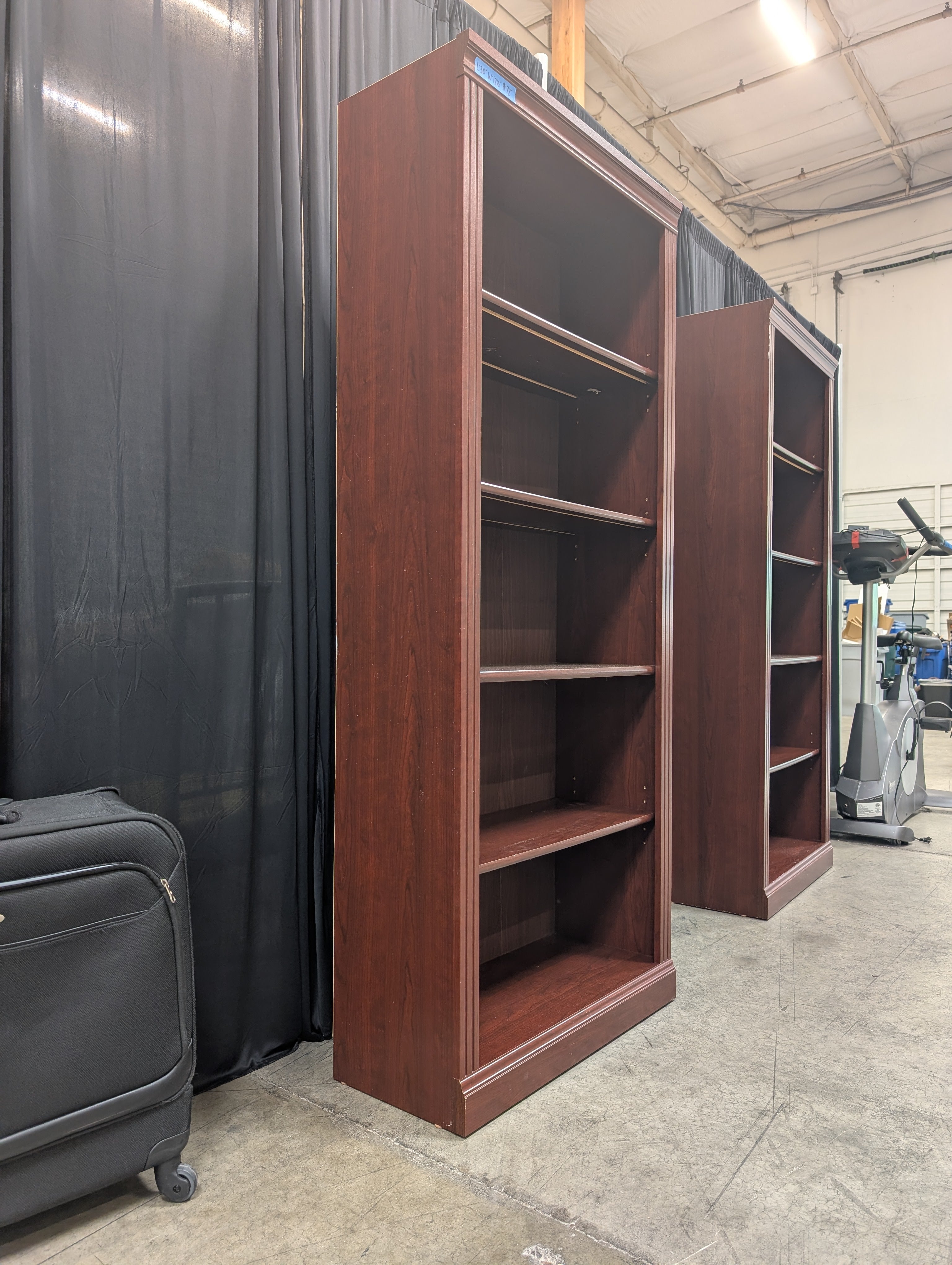 Tall Five-Shelf Espresso Bookcase in Wood