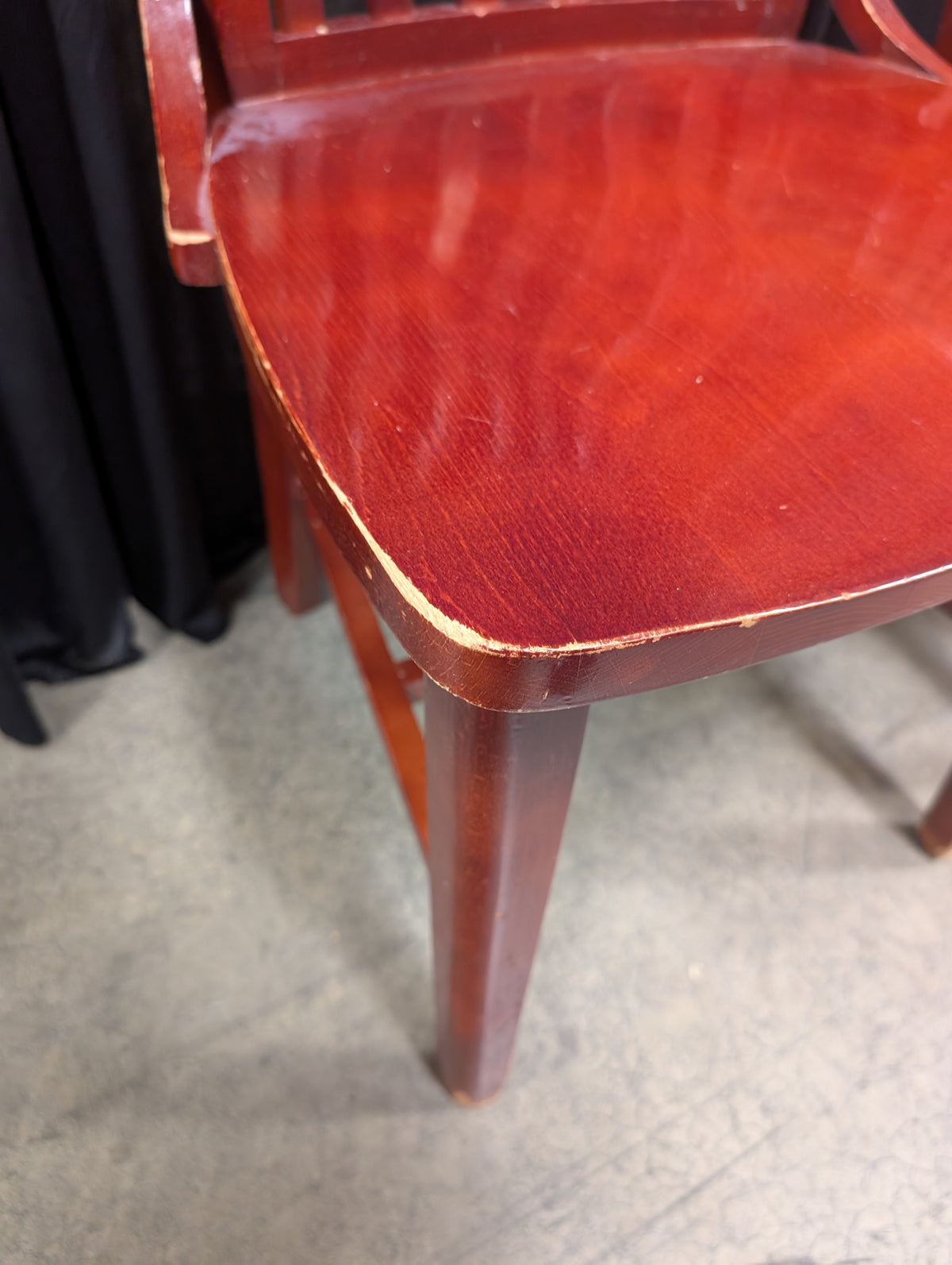 Pair of Slat Back Wooden Dining Chair in Cherry