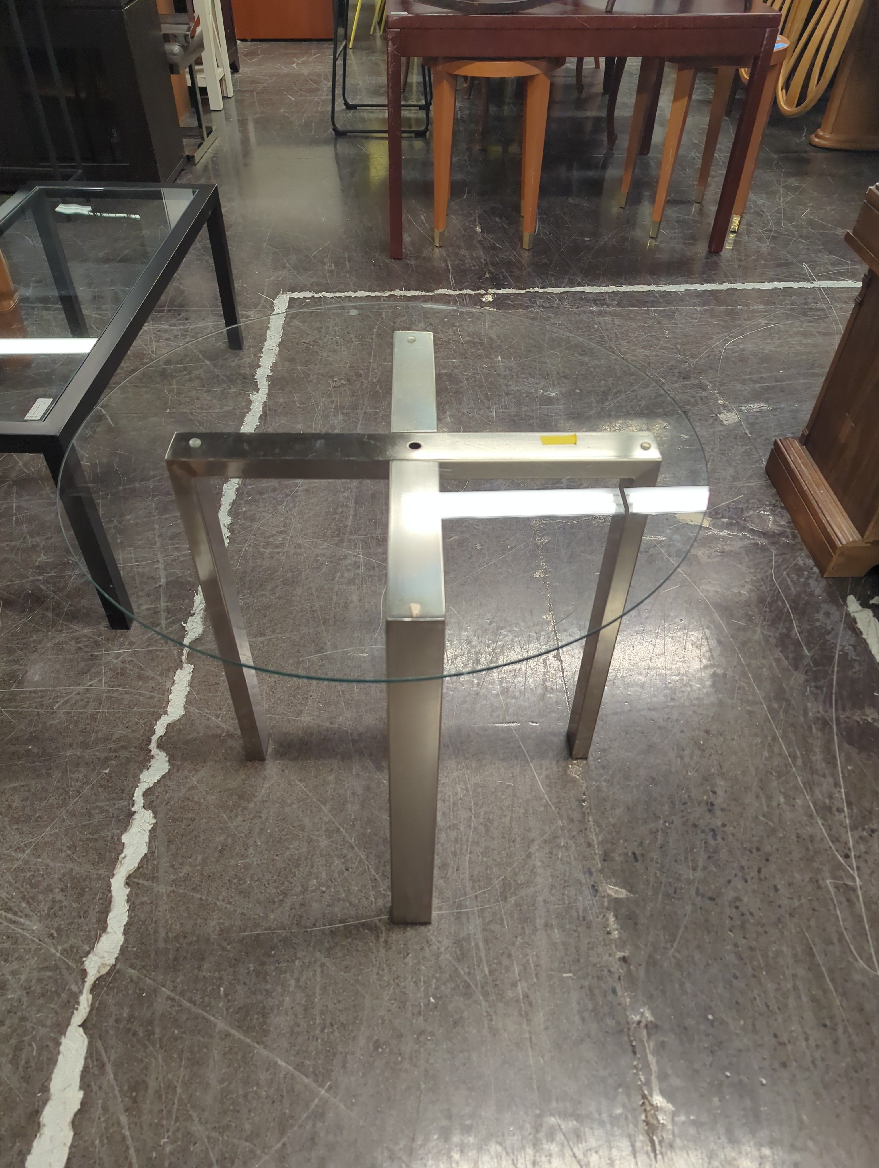 Modern Glass Top Accent Table with Chrome Legs