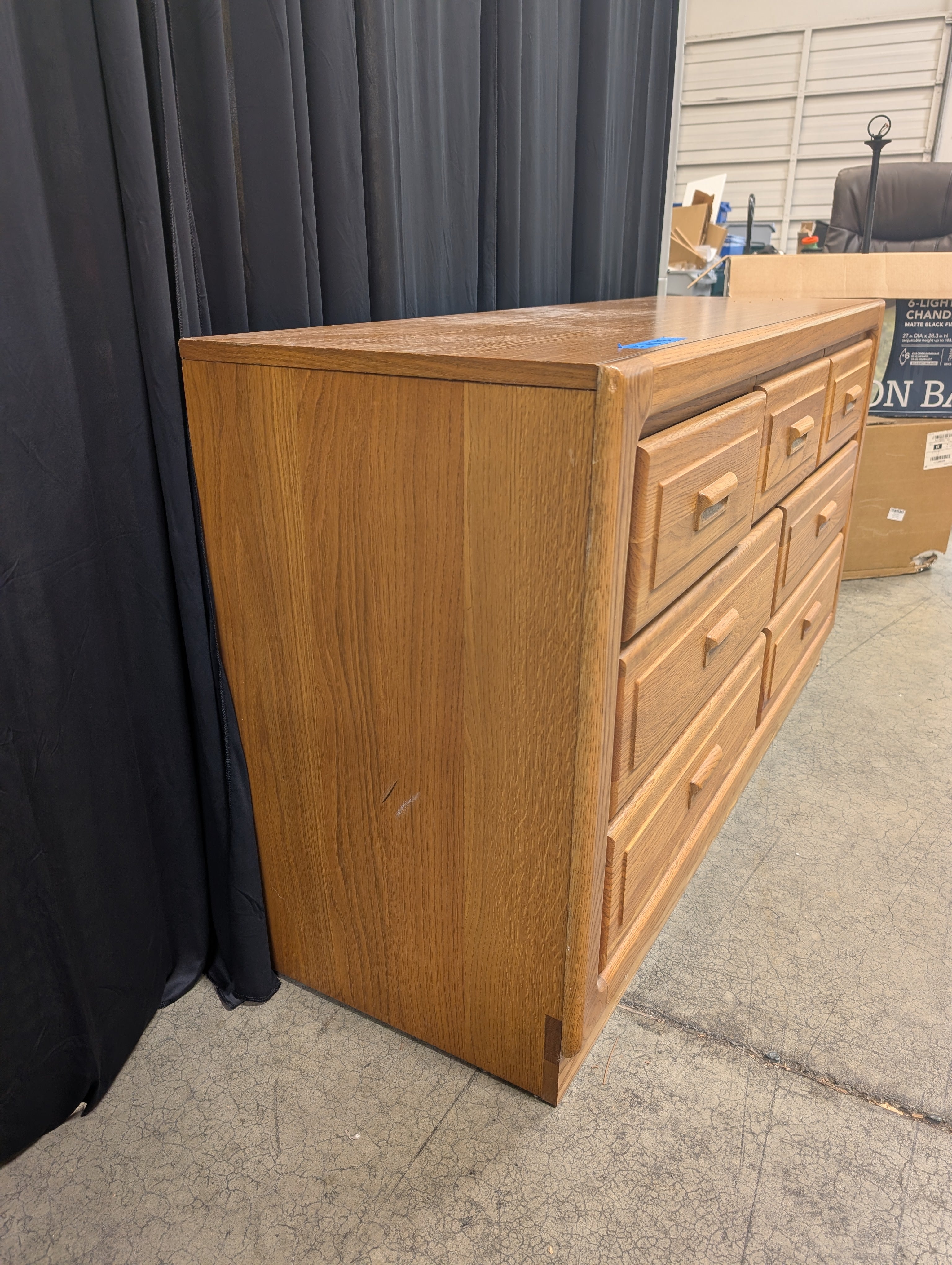 Seven-Drawer Vintage Dresser in Golden Oak