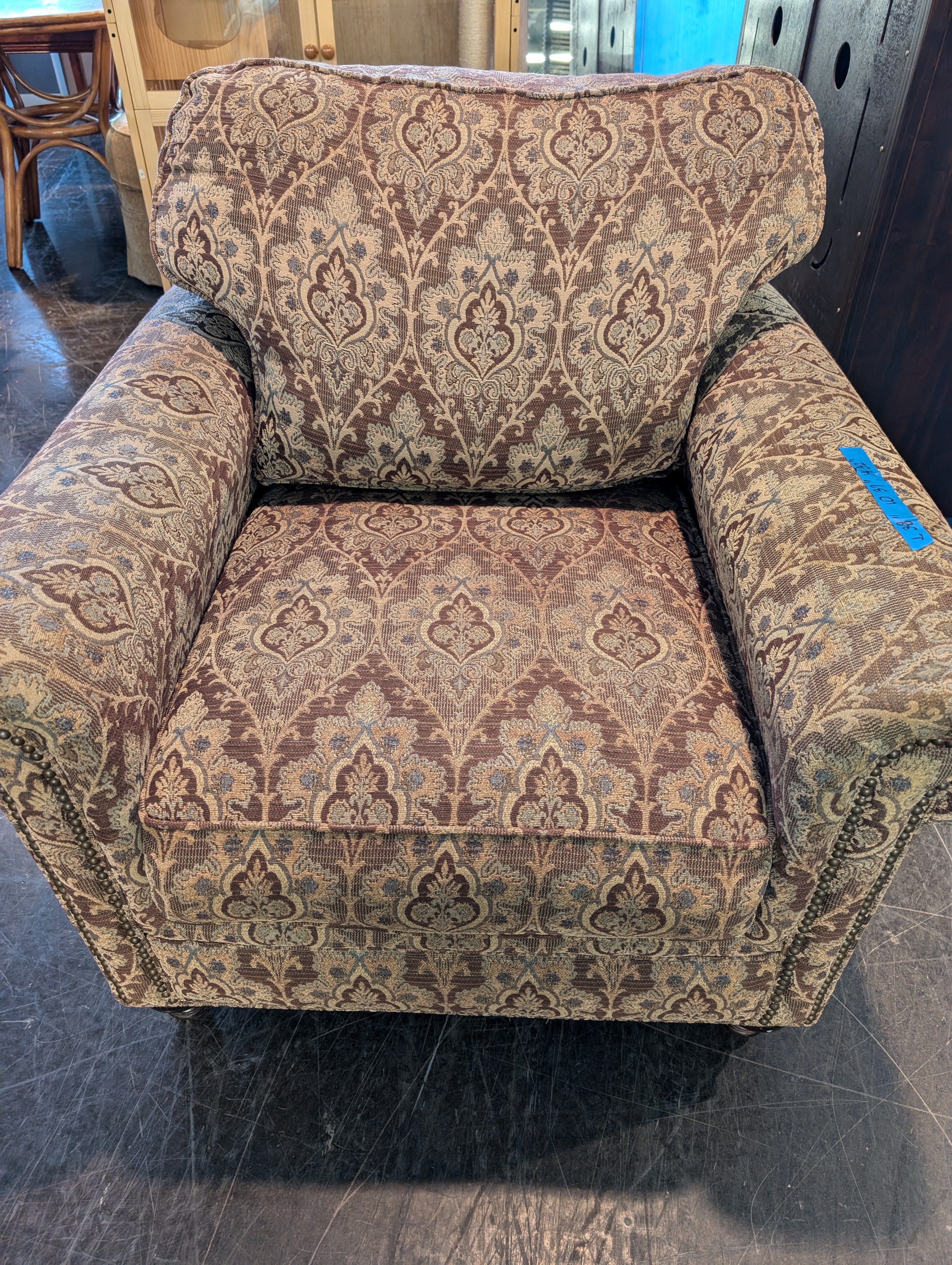 Broyhill Ornate Damask Pattern Club Chair