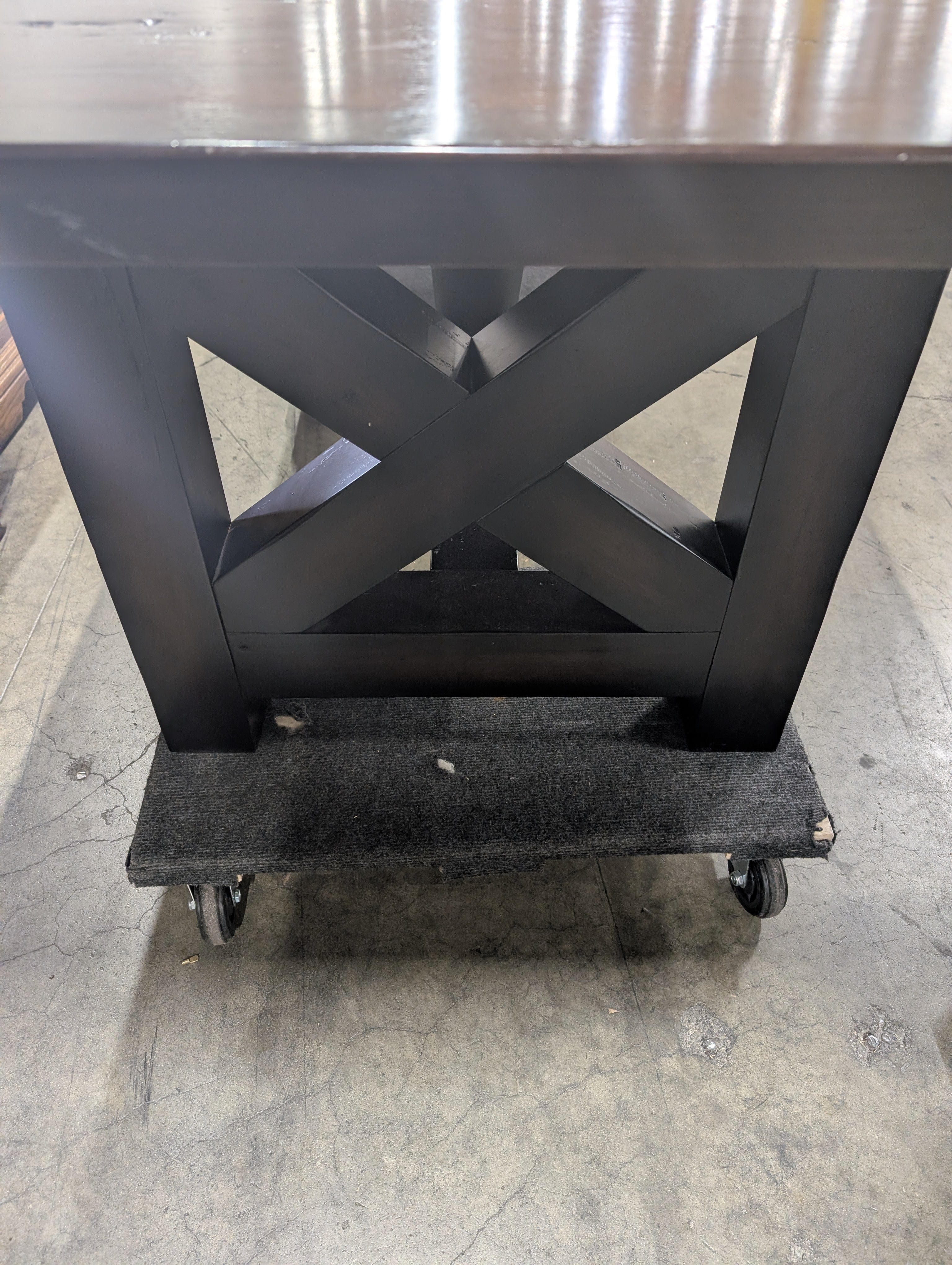 Spacious Dark Stained Wooden Extendable Dining Table