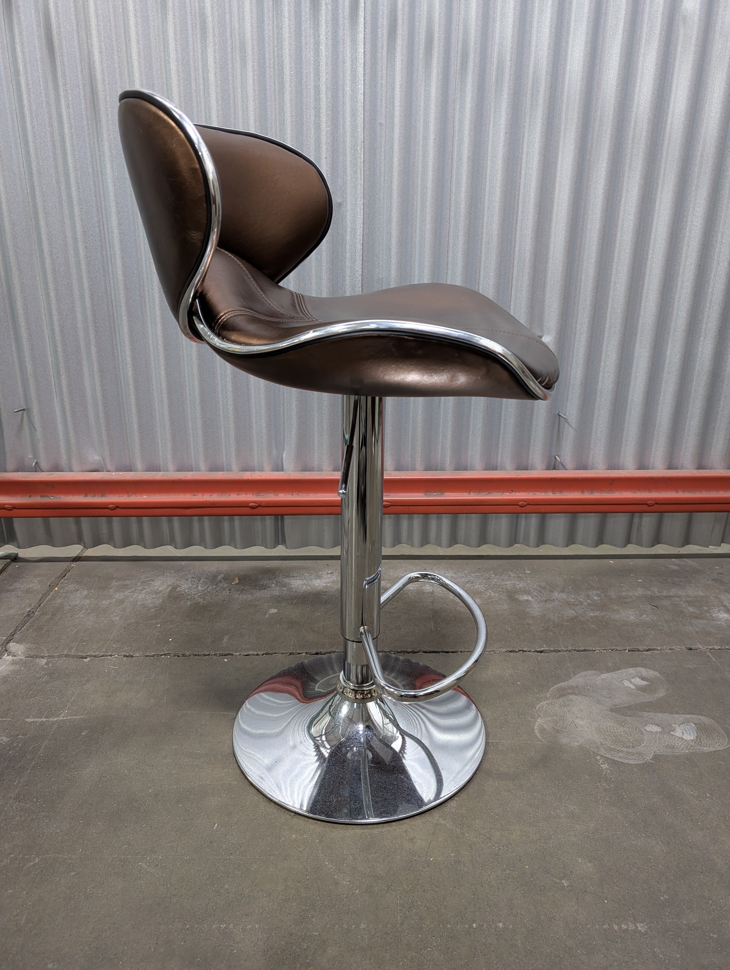 Modern Bronze Leatherette Swivel Bar Stool