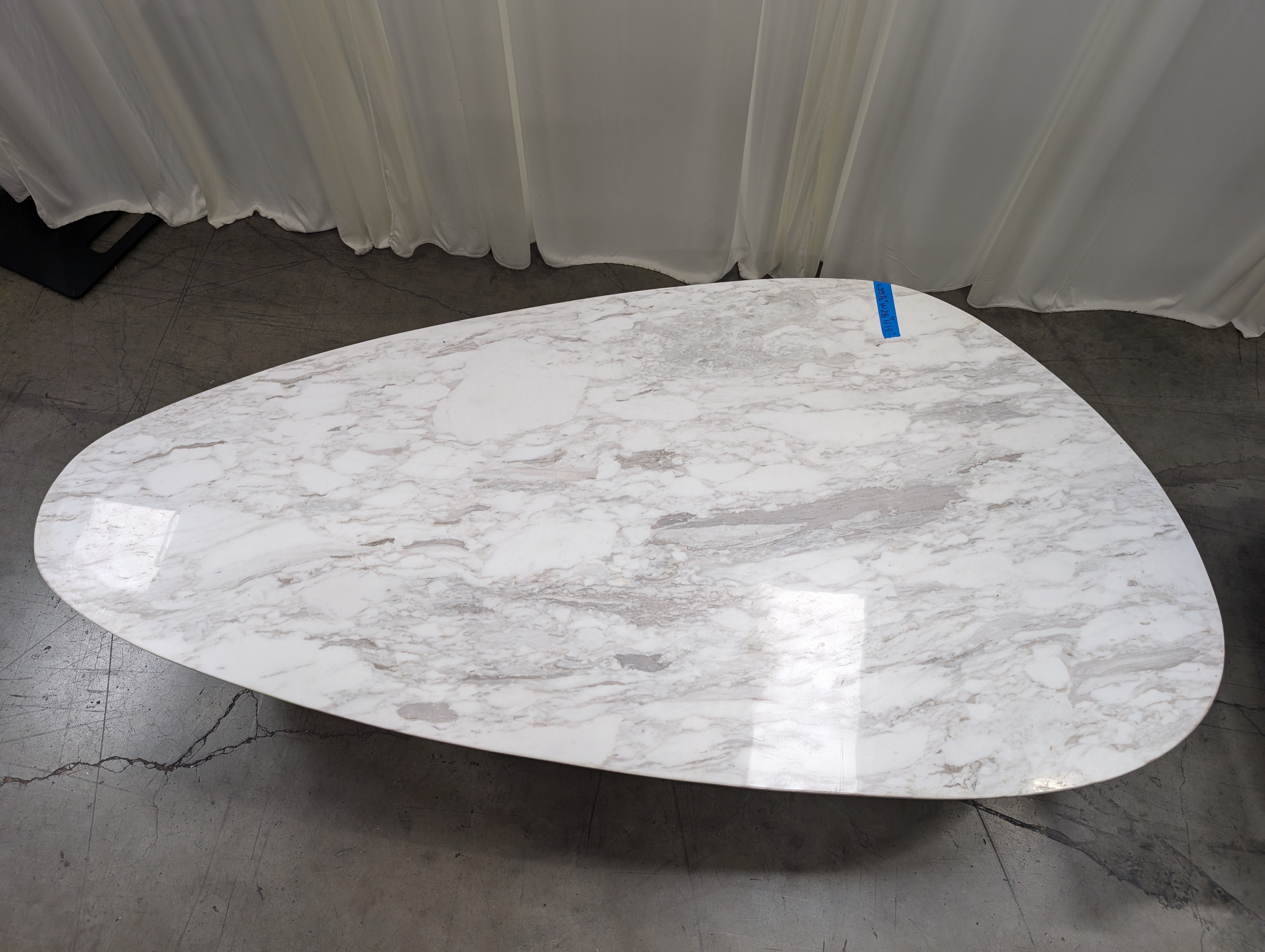Organic Shape Coffee Table with Faux Marble Top