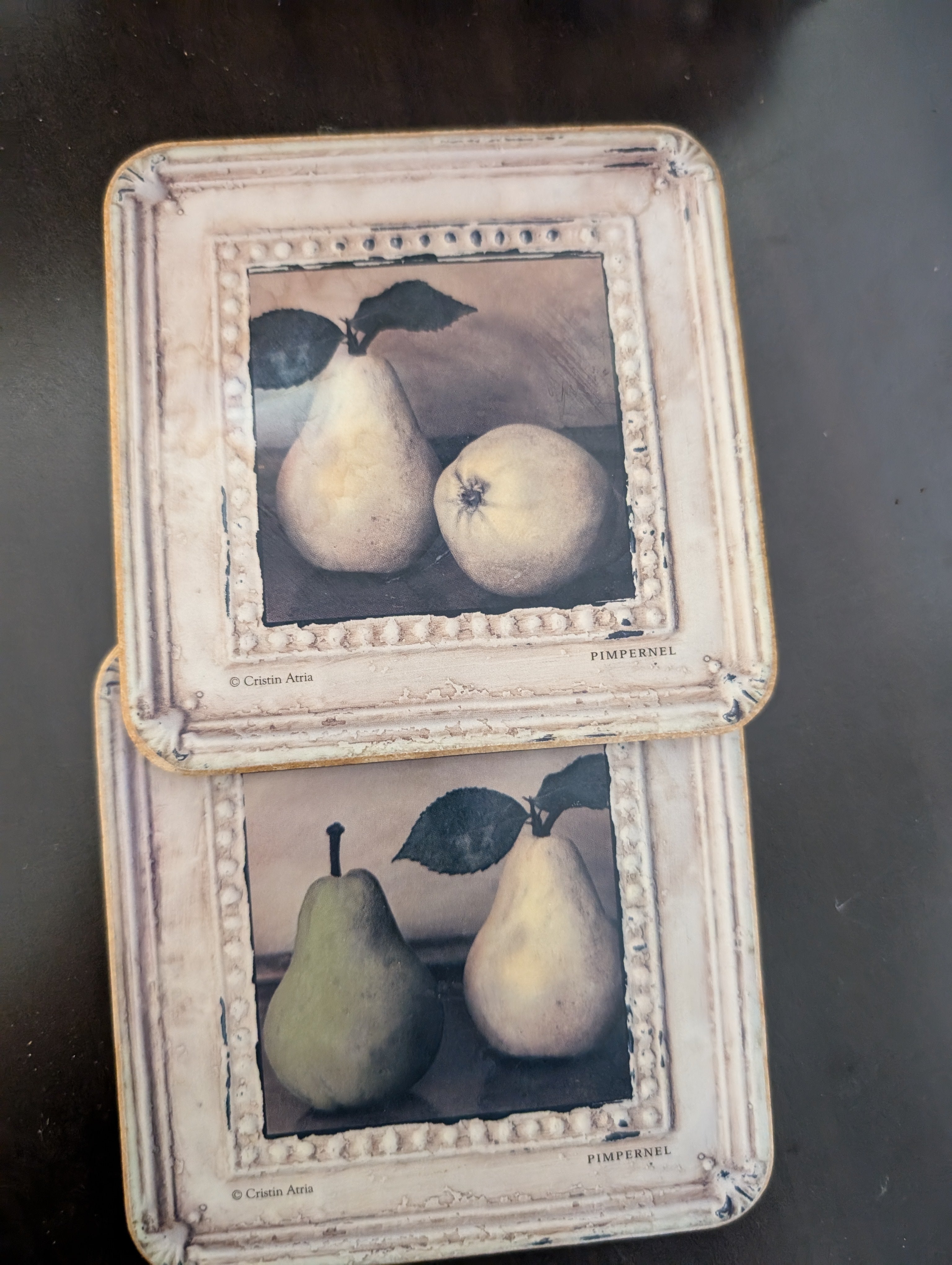 Assorted Vintage Style Coasters with Woven Storage Basket