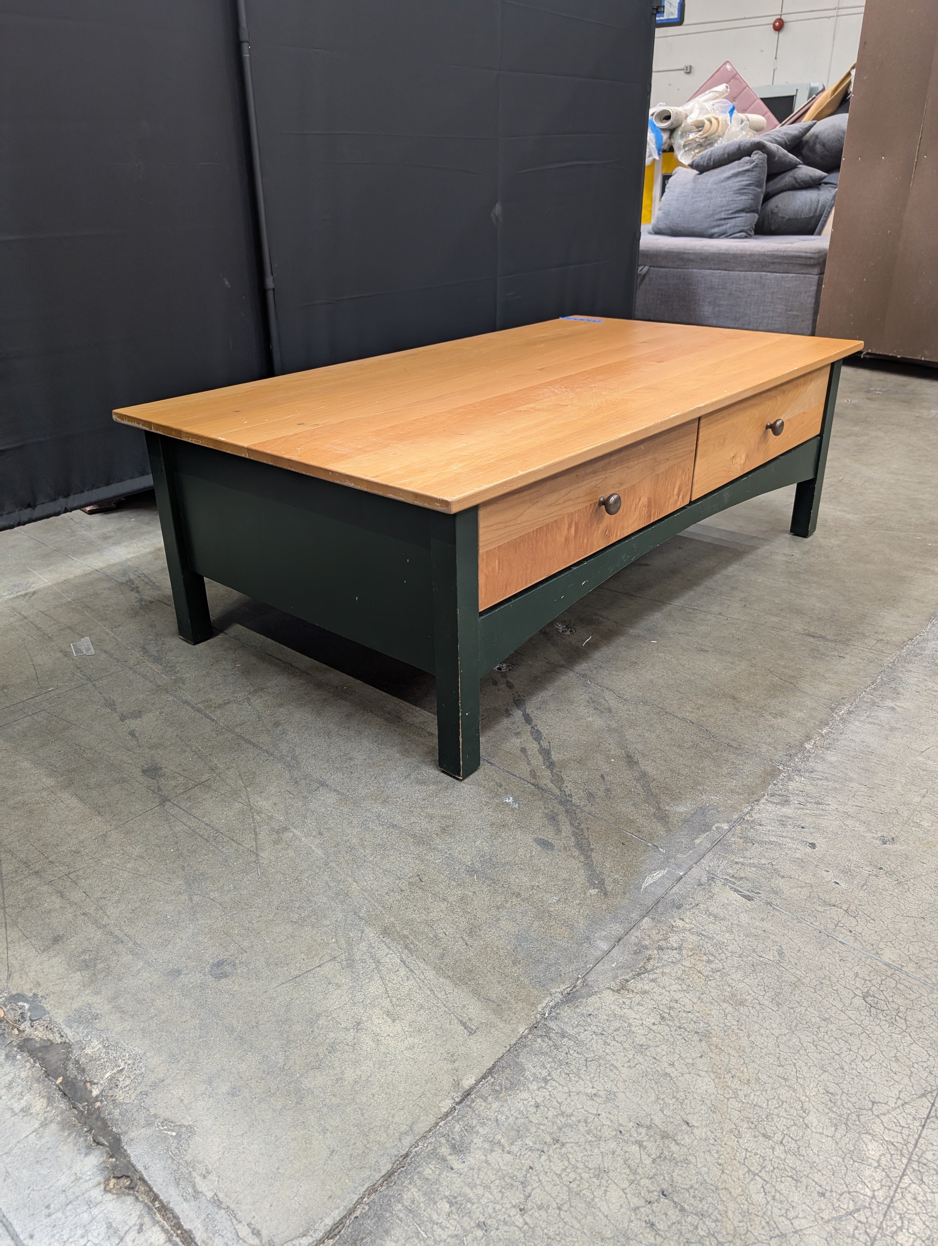 Two-Tone Wood Console Table with Drawers