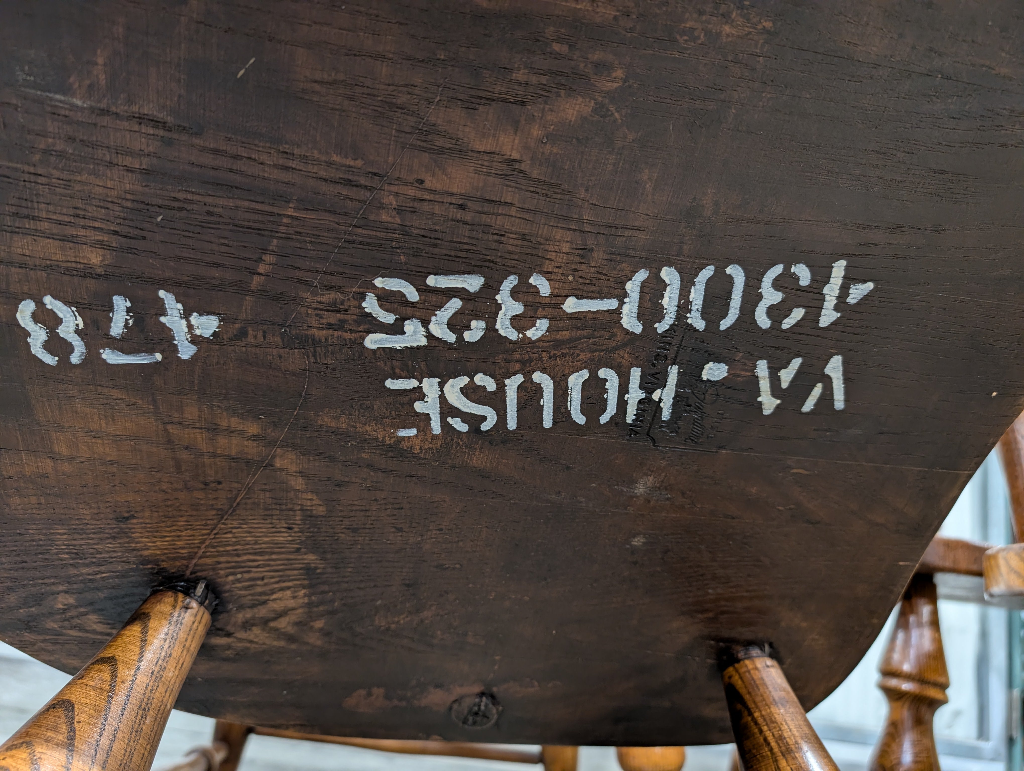 Set of Four- Classic Oak Finish Spindle Back Captain's Chair