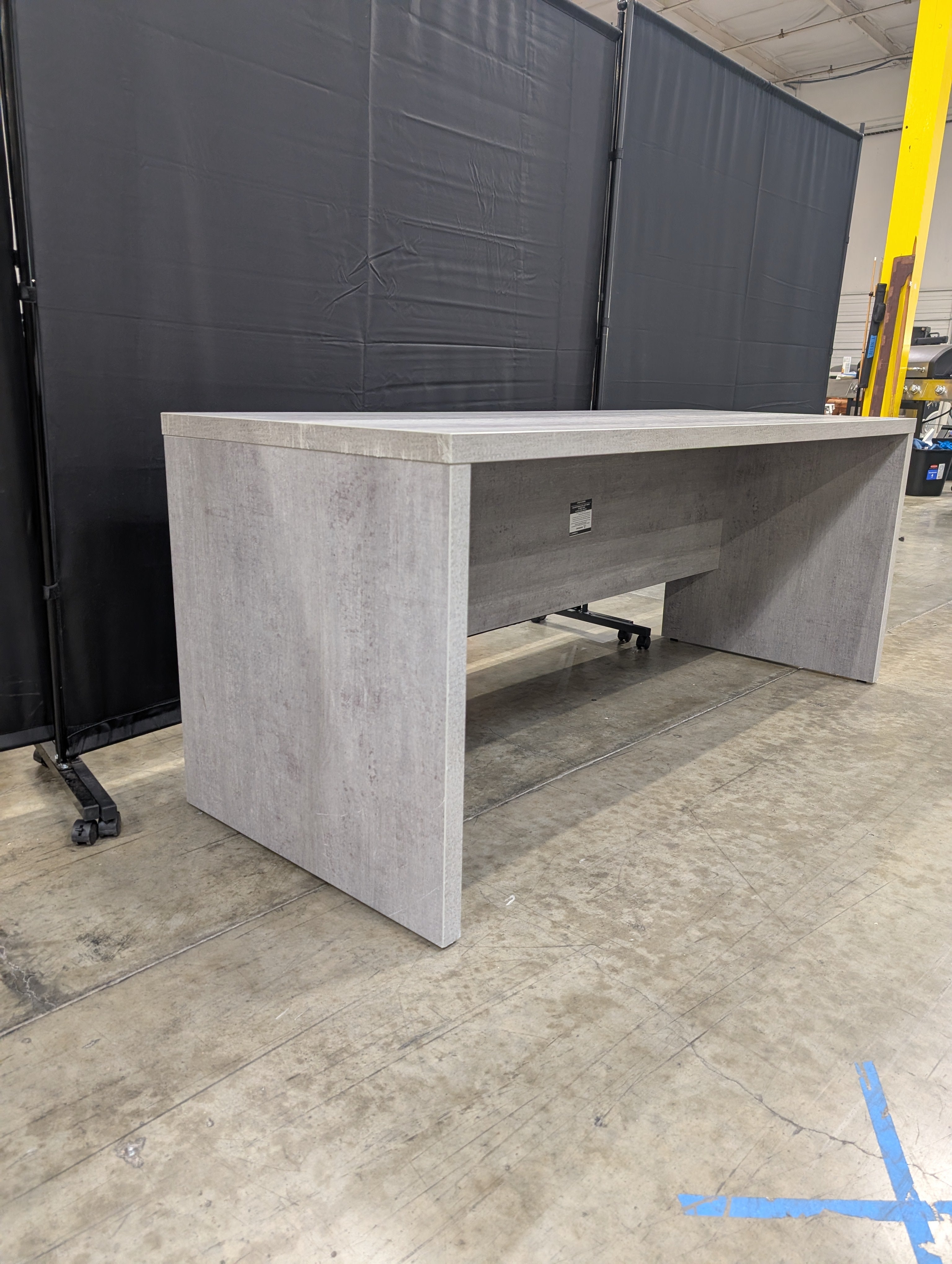 Modern Light Grey Concrete-Look TV Stand