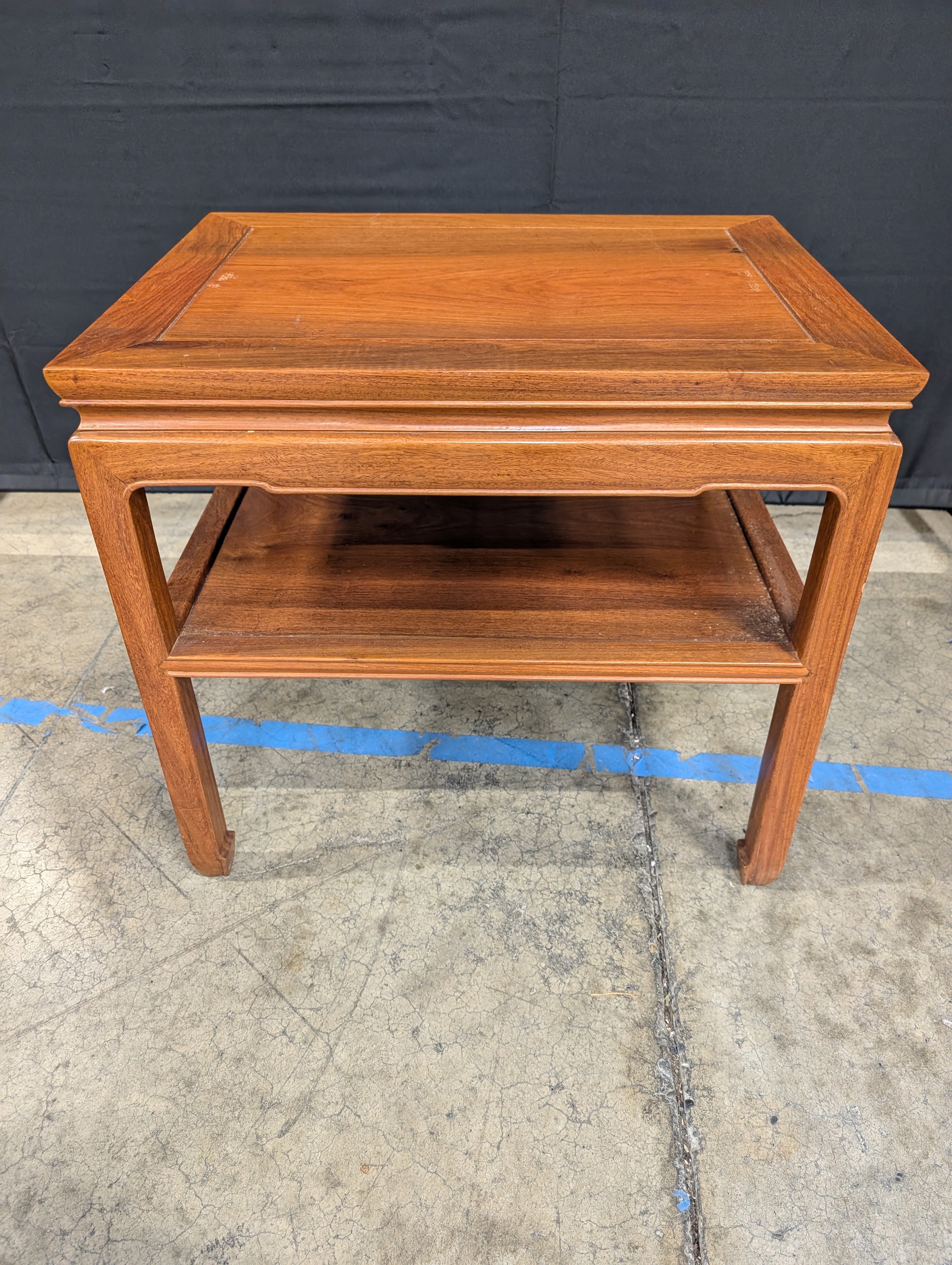 Reddish-Brown Oriental Style Solid Wood End Table