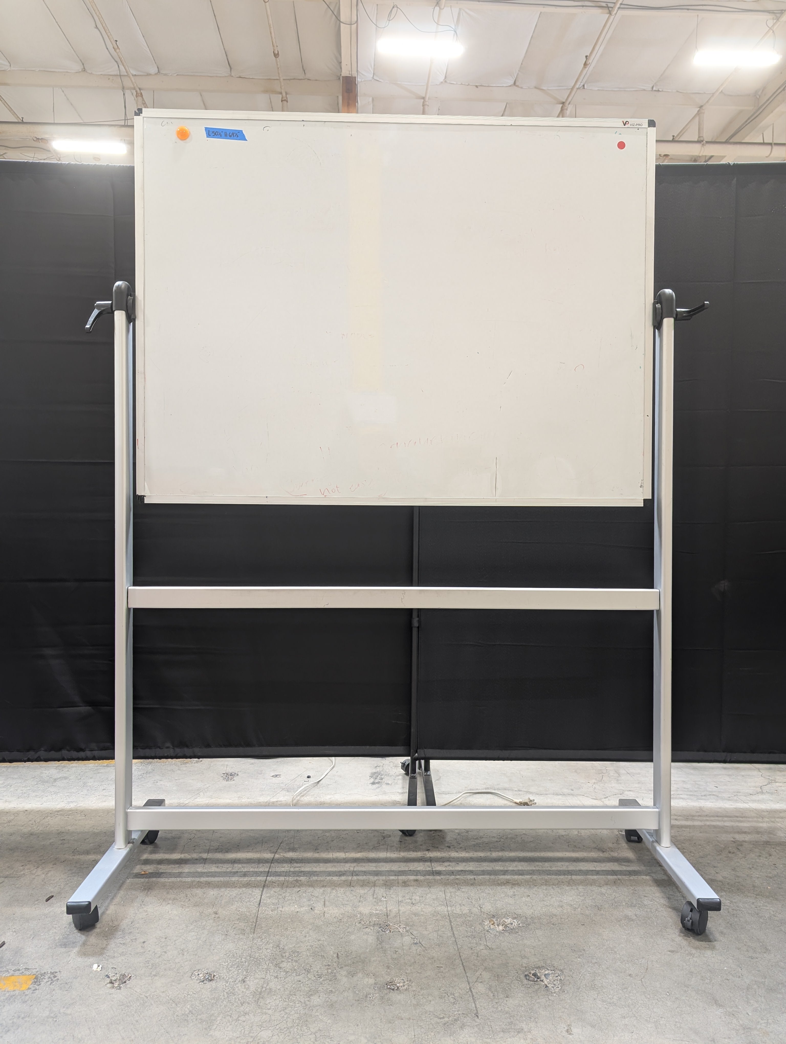 VIZ-PRO Rolling Magnetic Whiteboard in Aluminum