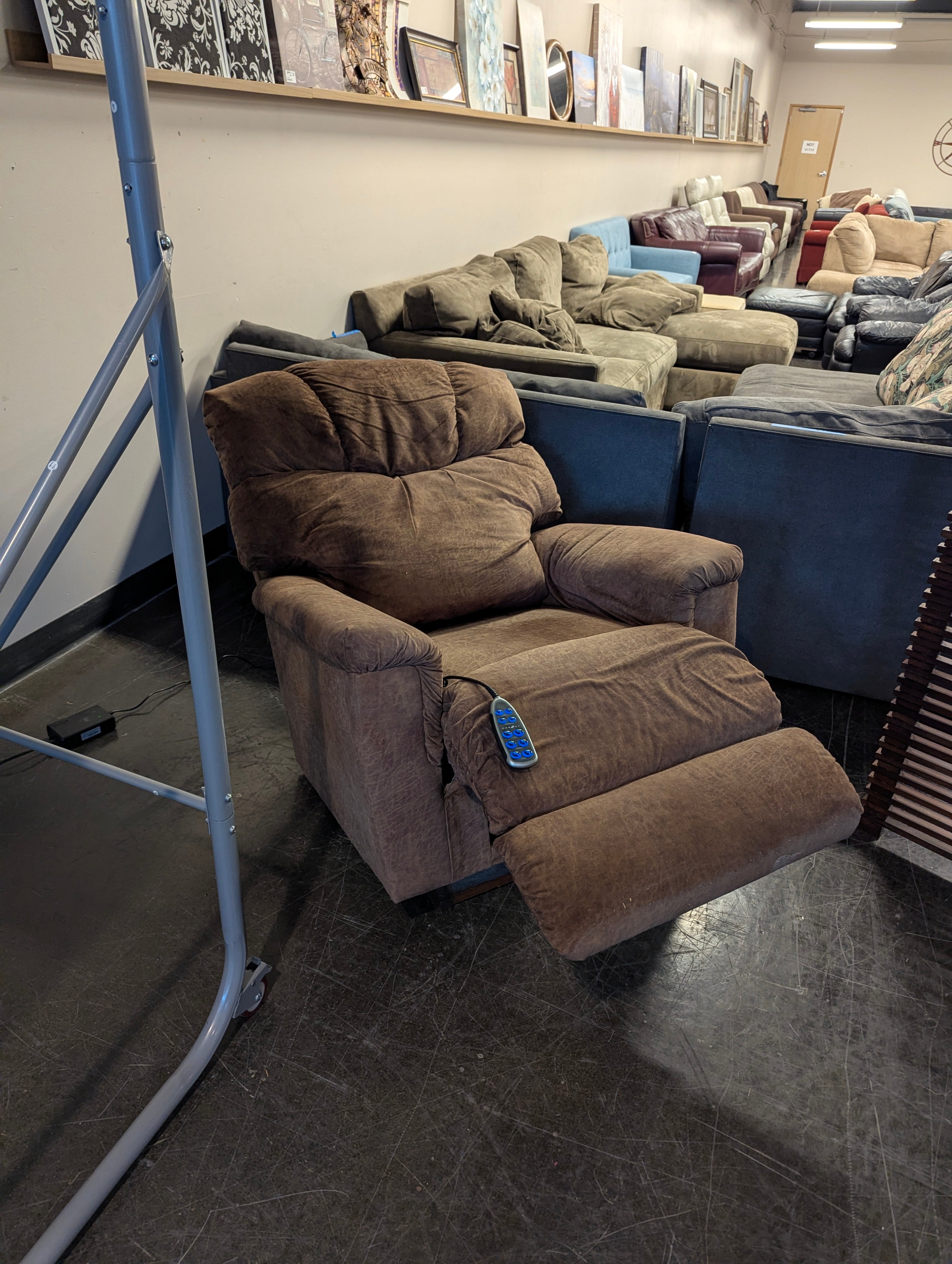 LazyBoy Brown Fabric Power Recliner Chair