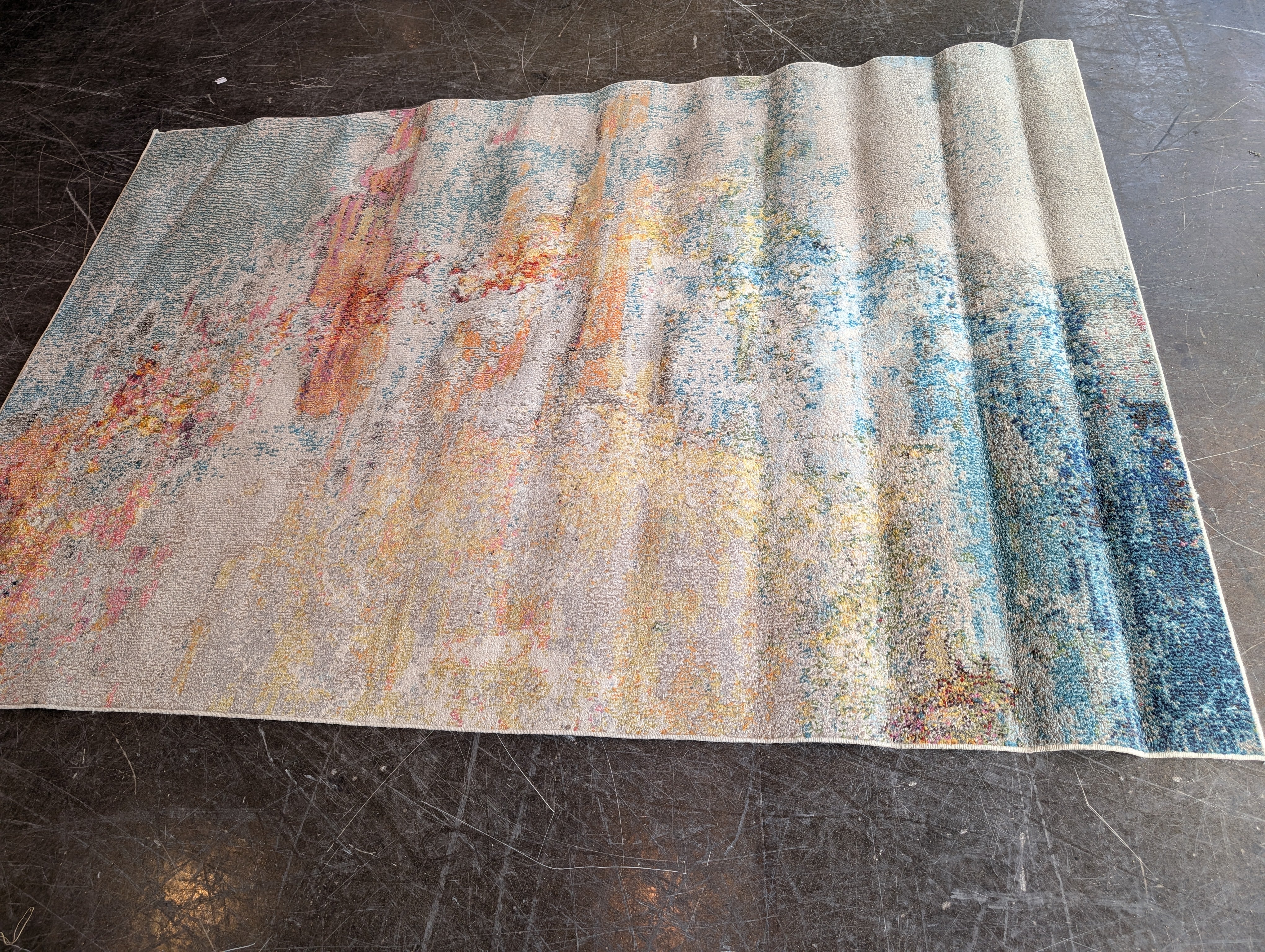 Multicolored Area Rug with Intricate Design