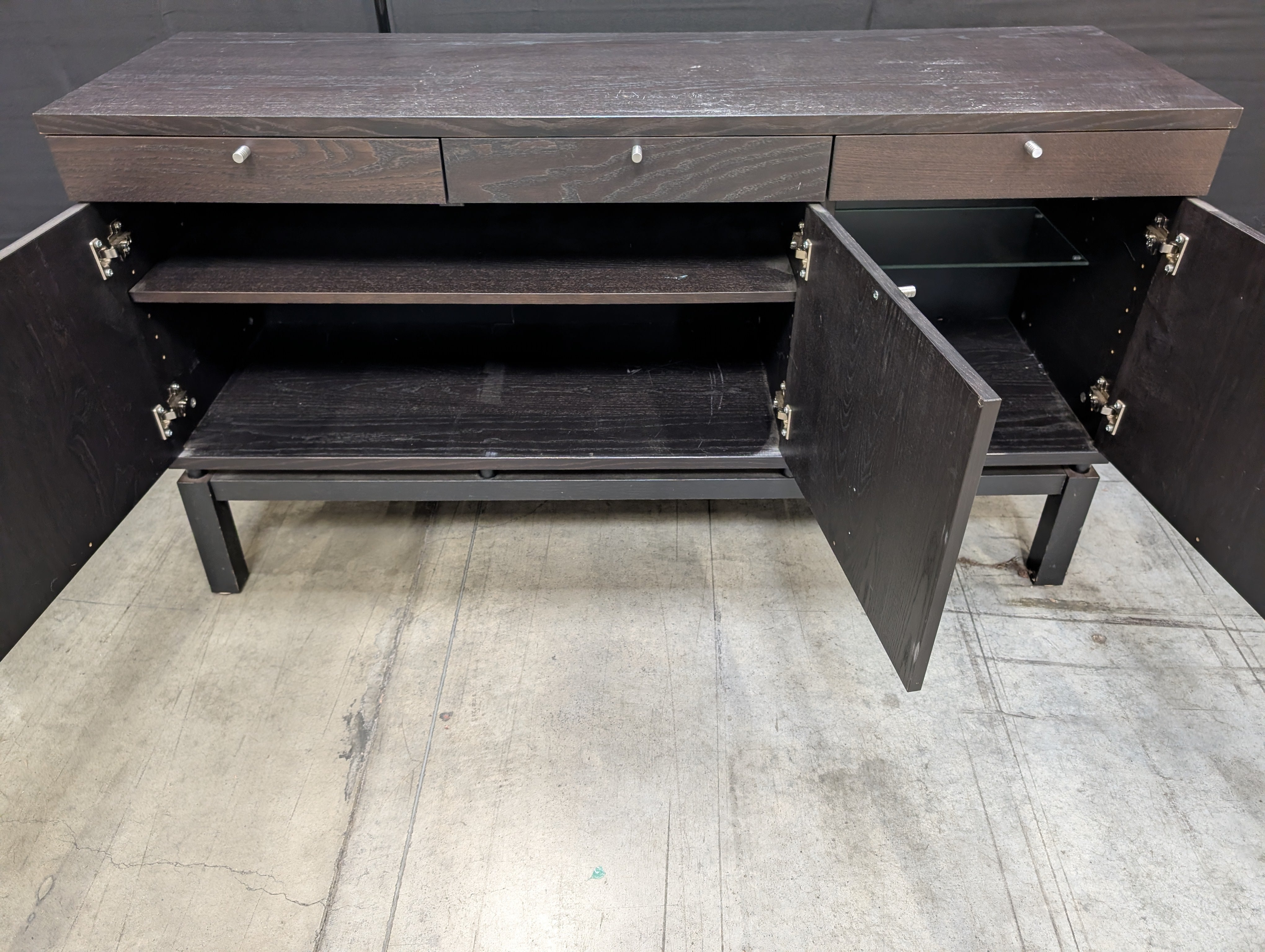 Sleek Black Credenza