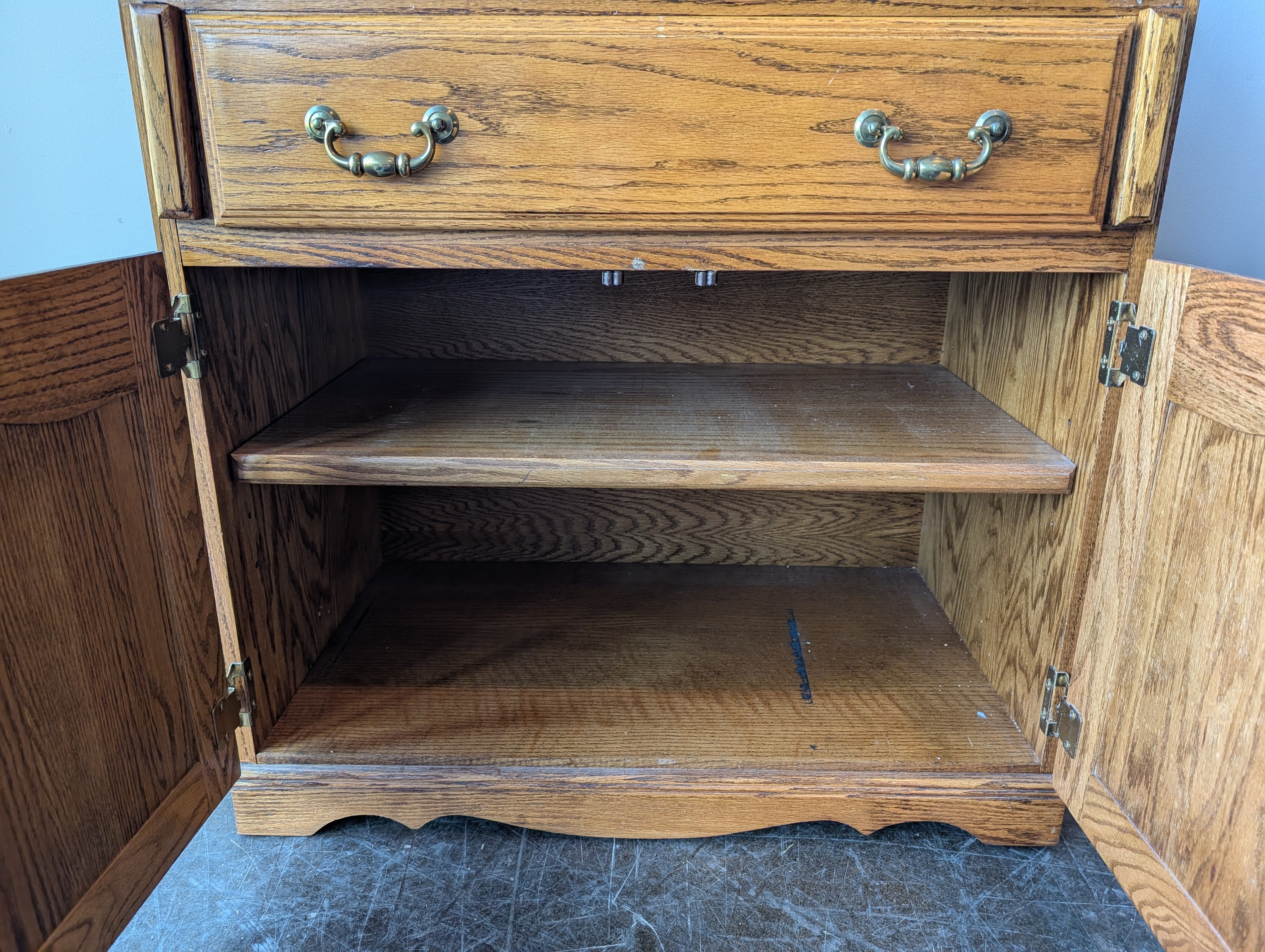 Vintage Oak Secretary Desk with Drop-Front
