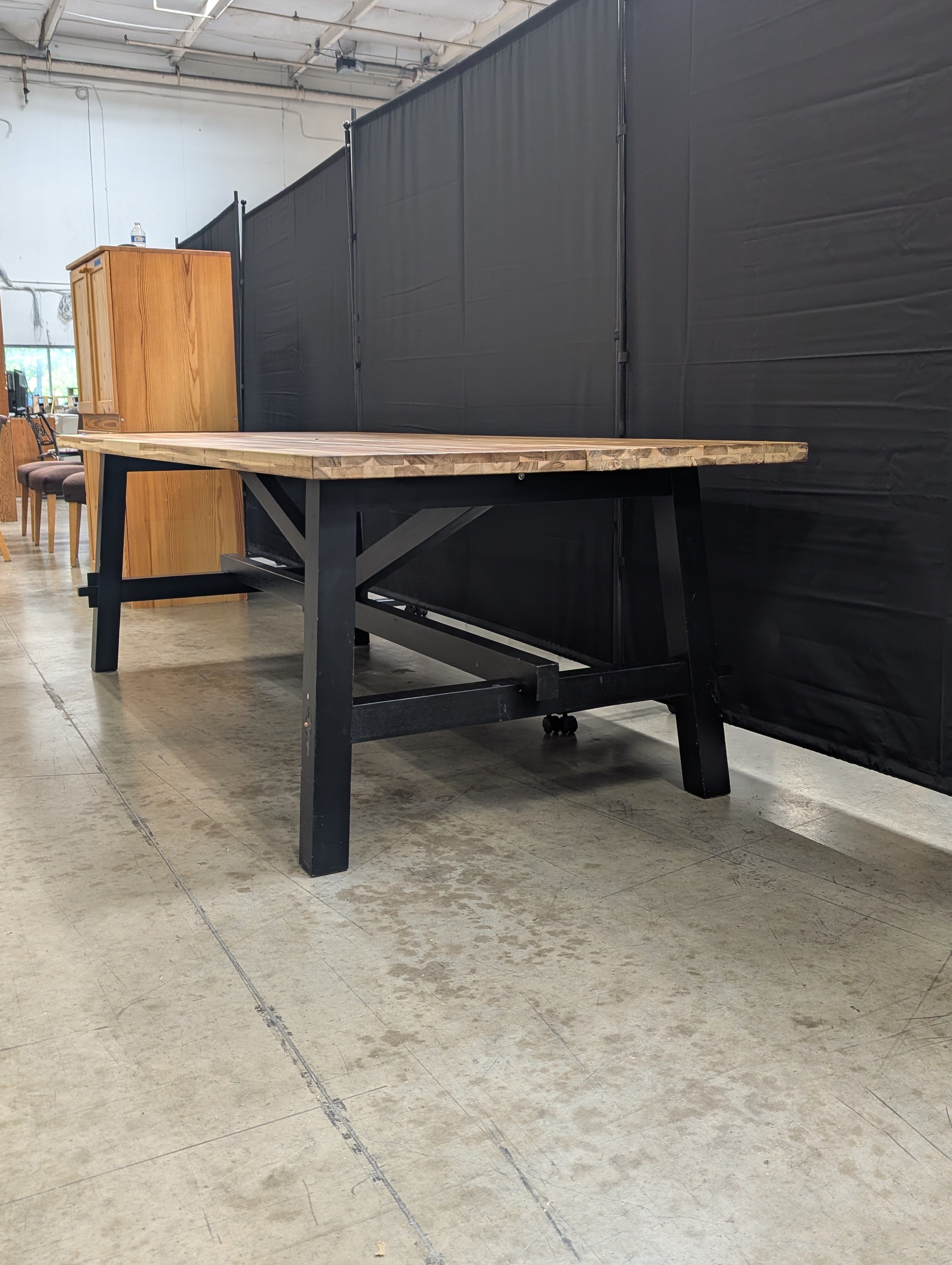 IKEA SKOGSTA Dining Table - Aracia Top with Sturdy Base - 92.5" Wide
