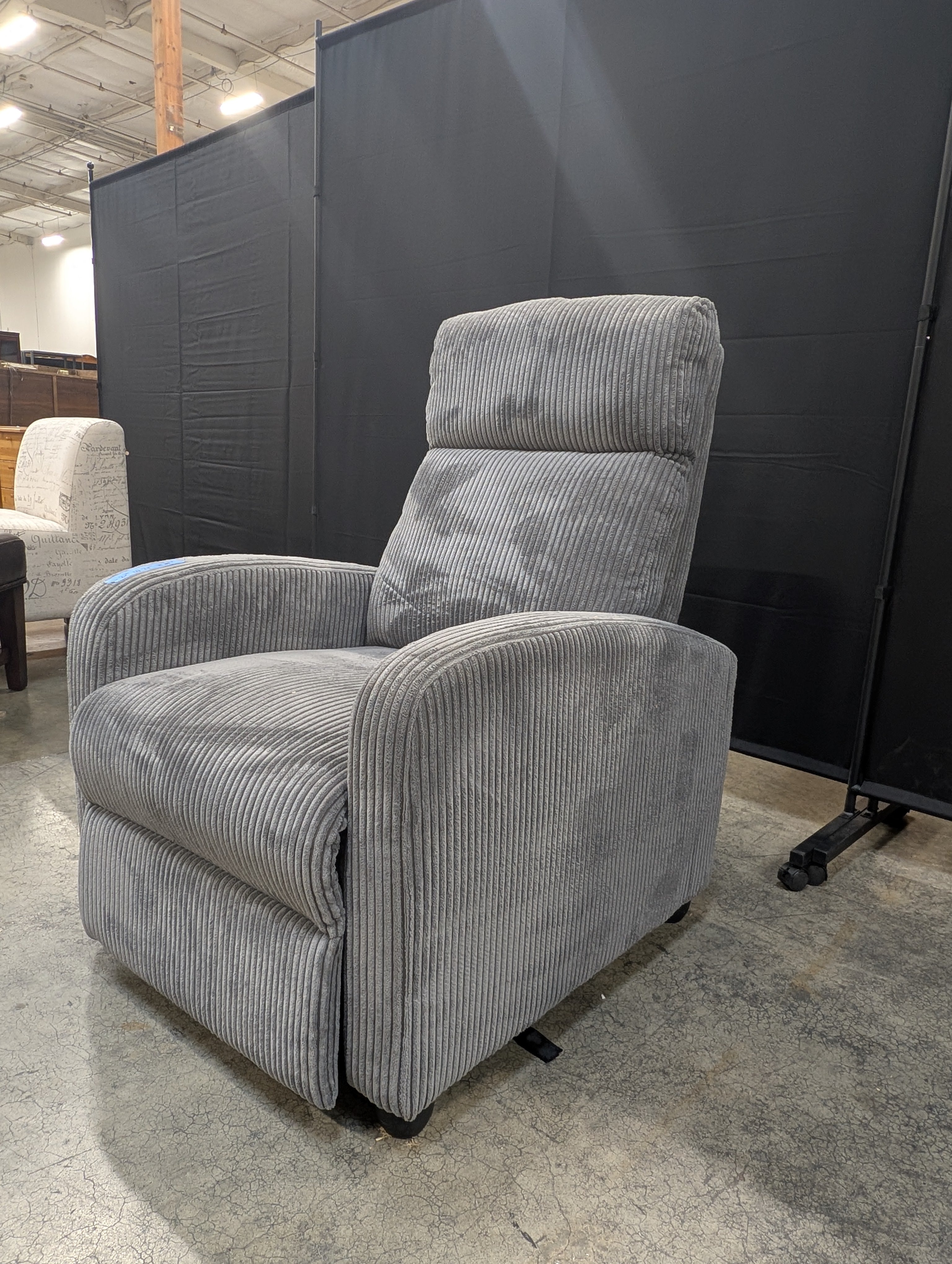 ALL-IN-ONE Grey Corduroy Recliner Chair