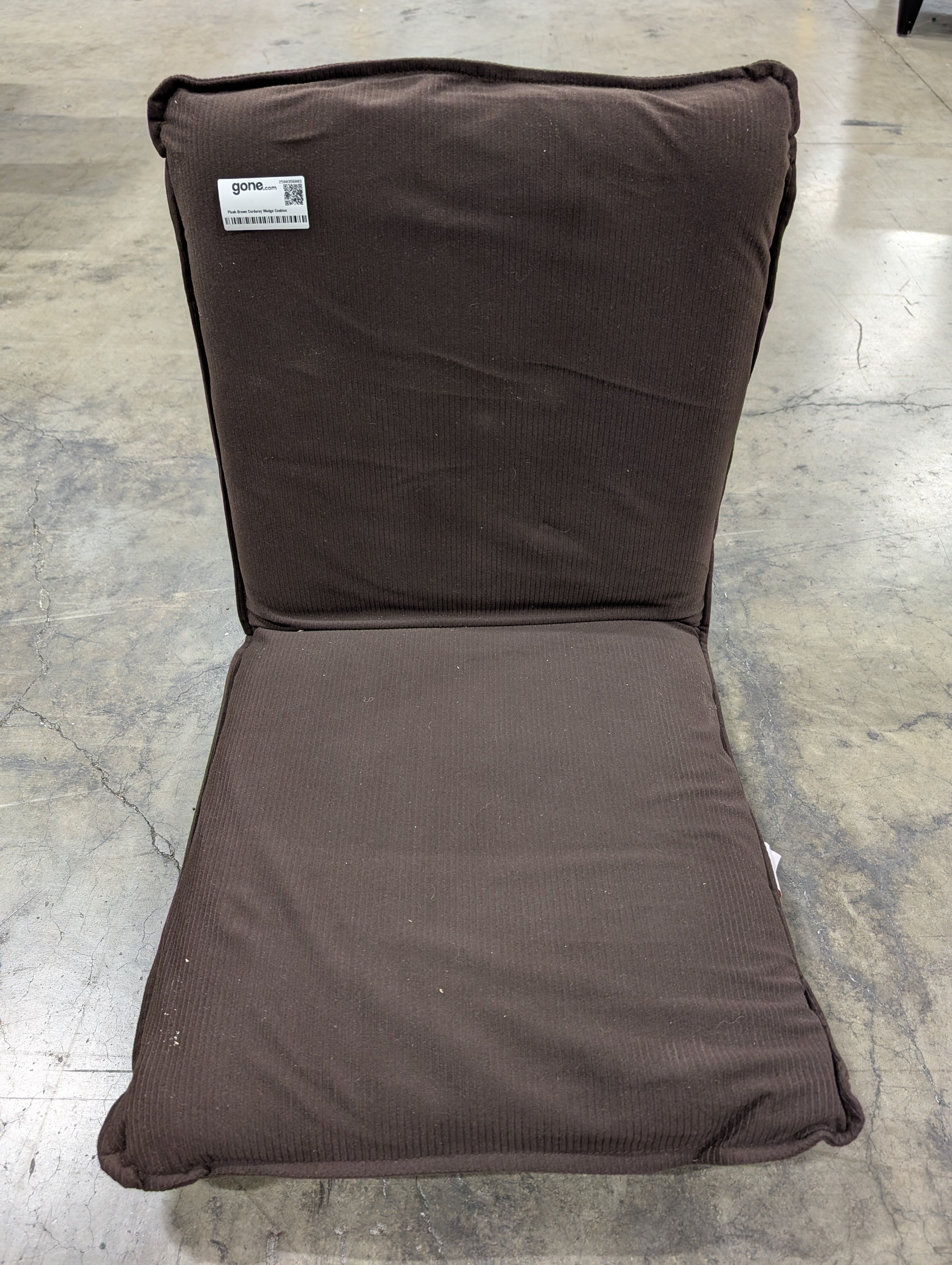 Plush Brown Corduroy Wedge Cushion