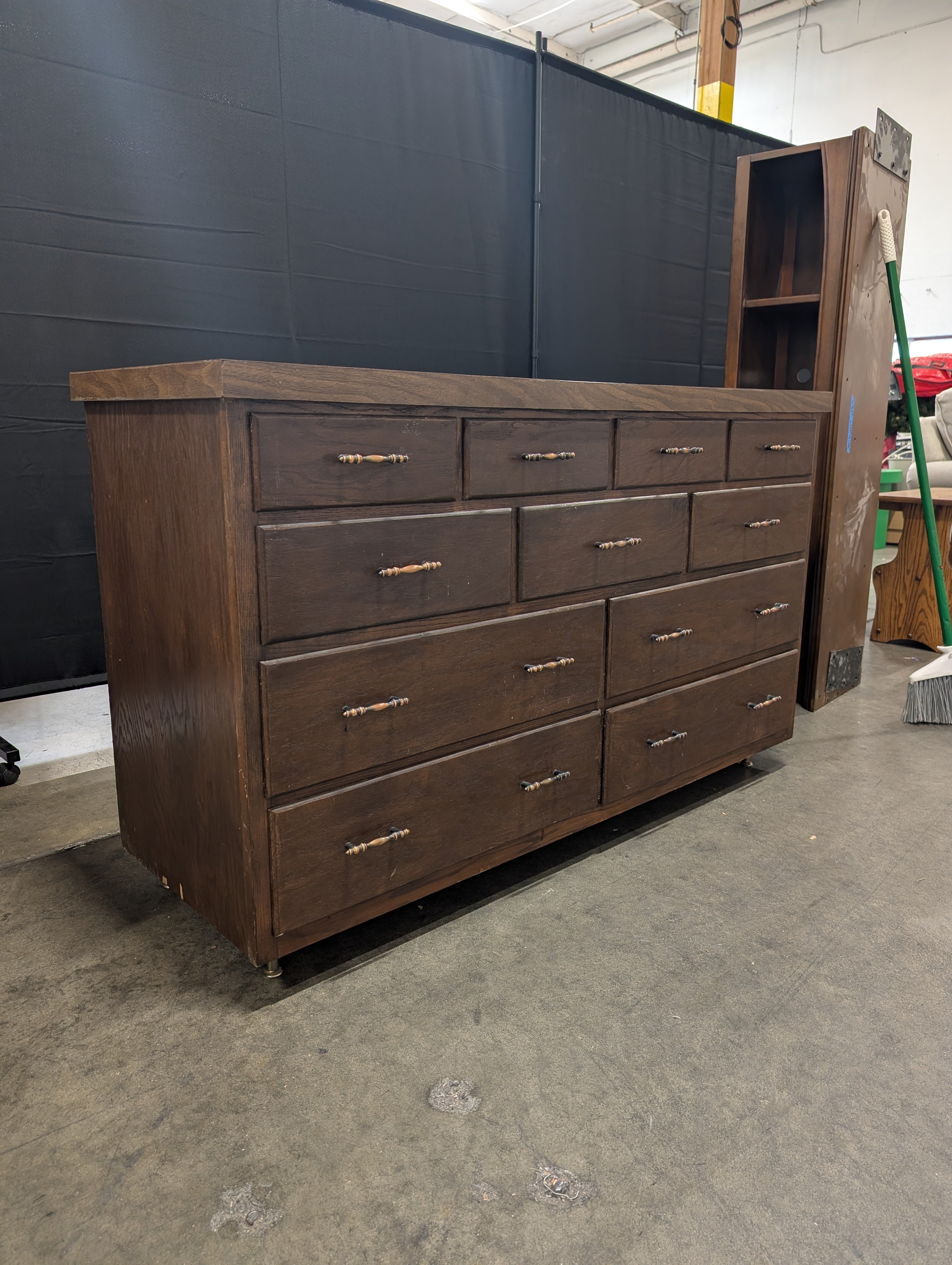 Dark Brown Wood Multi-Drawer Storage Dresser Chest