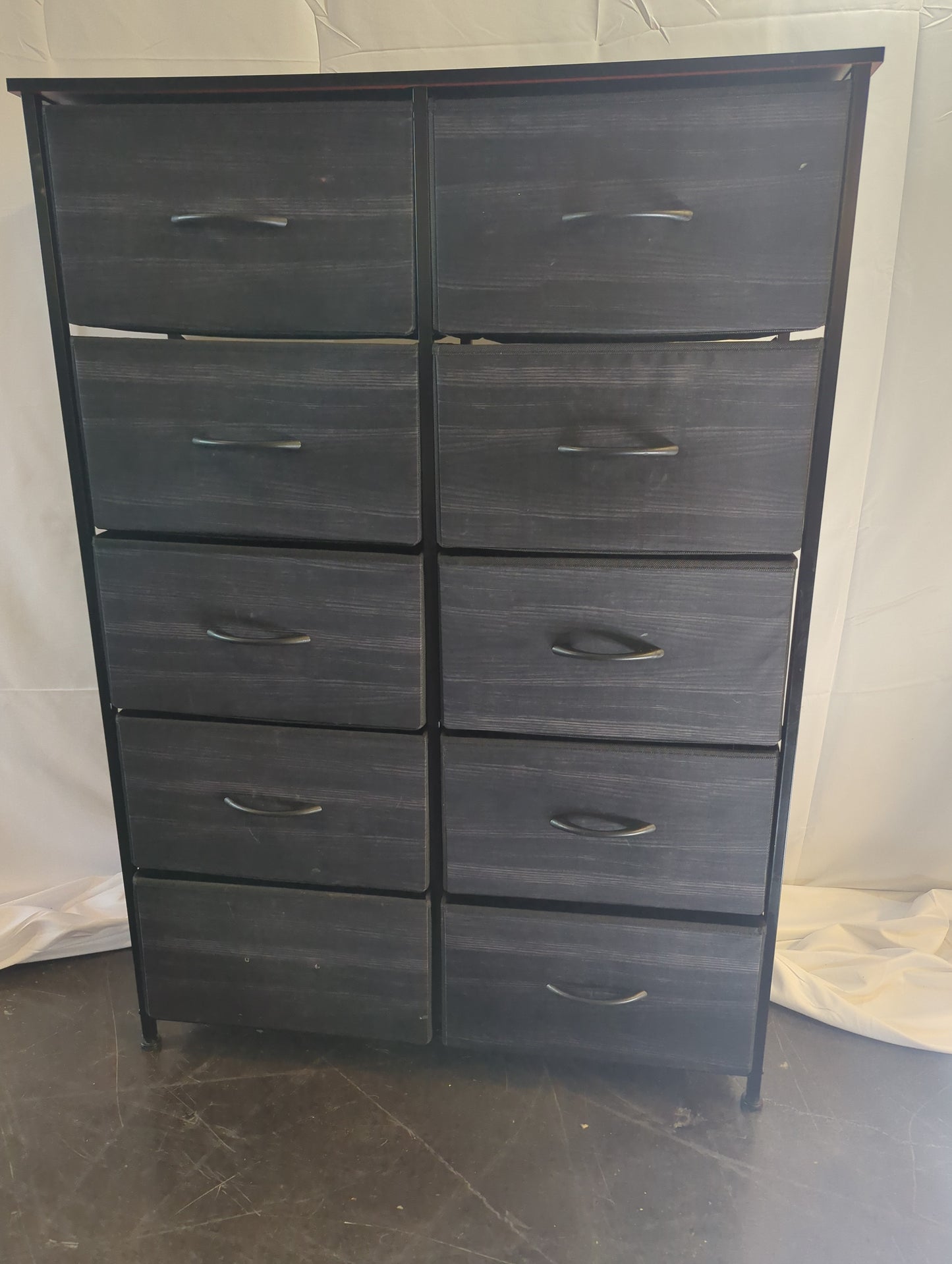 10 drawer metal and cloth organizer