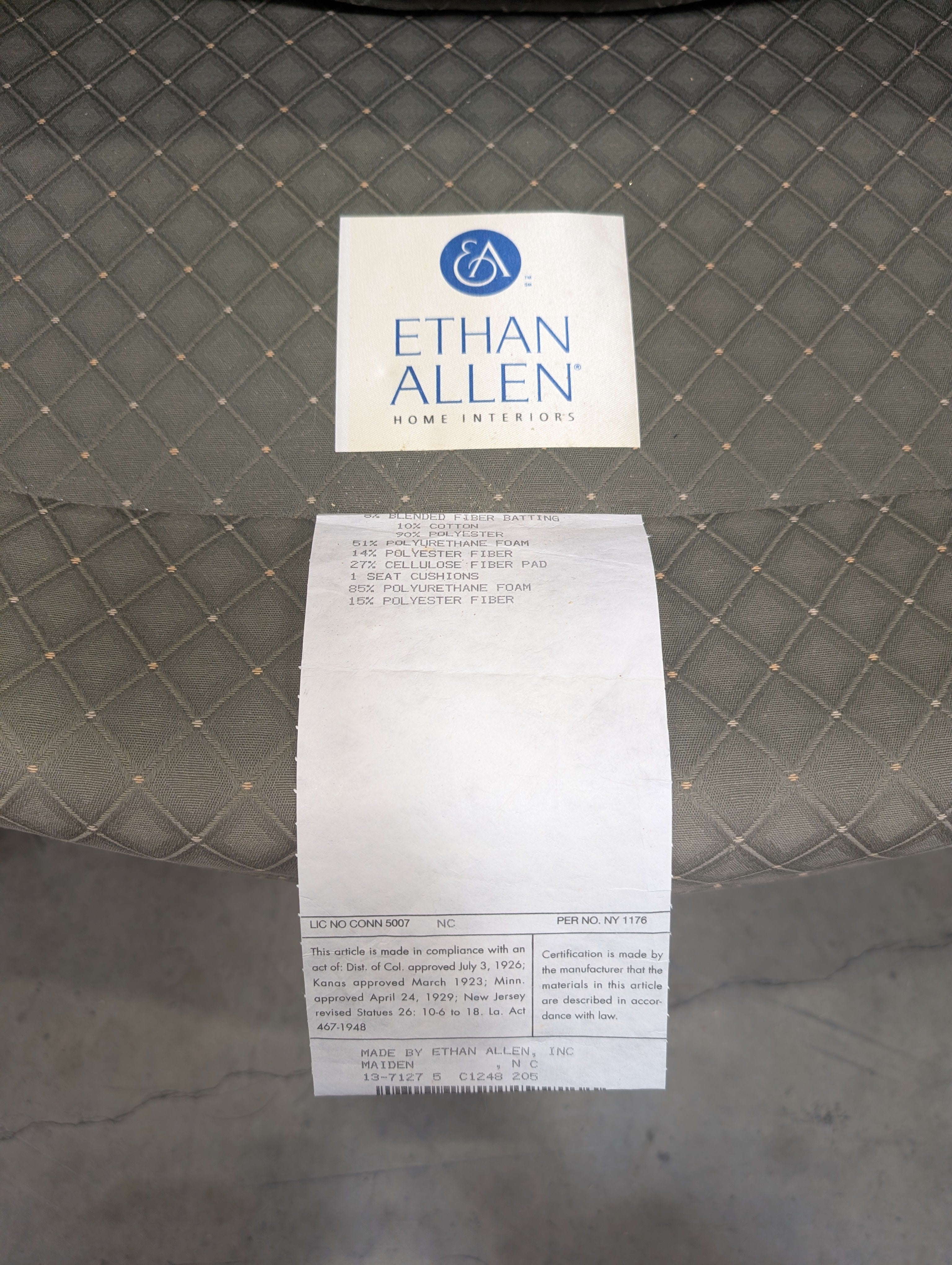 ETHAN ALLEN Carved Wood Frame Armchair