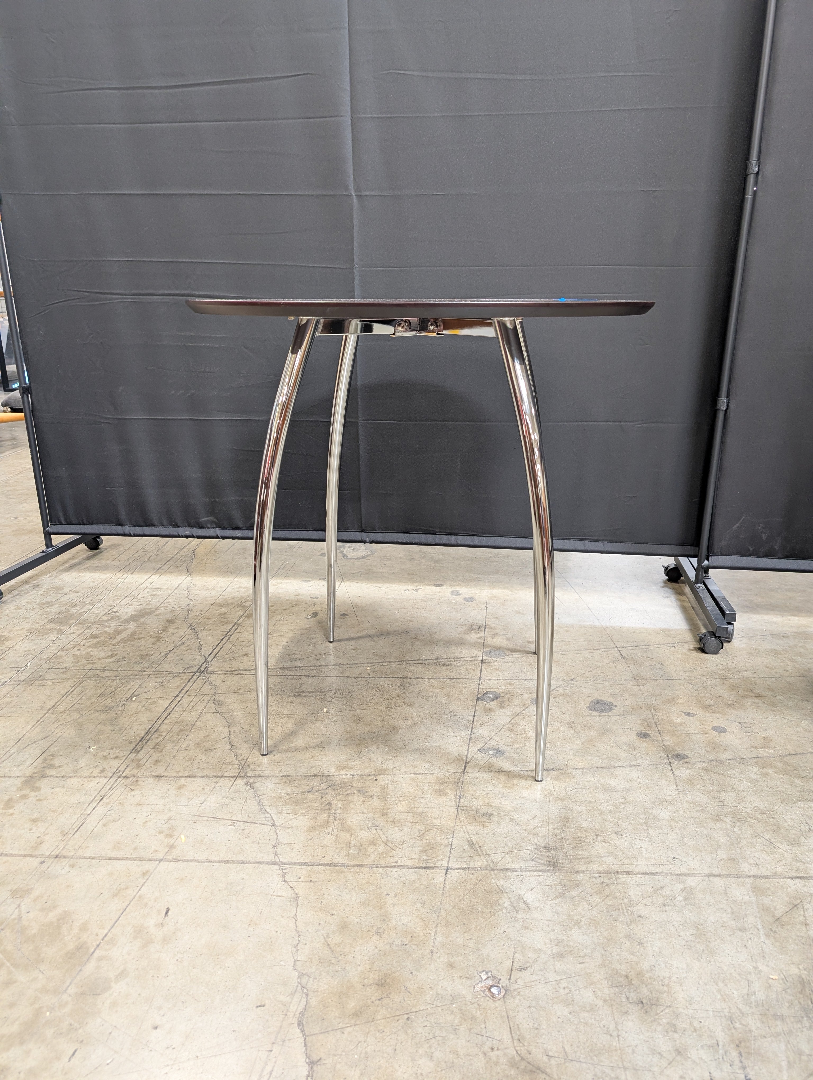Modern Round Accent Table with Chrome Legs
