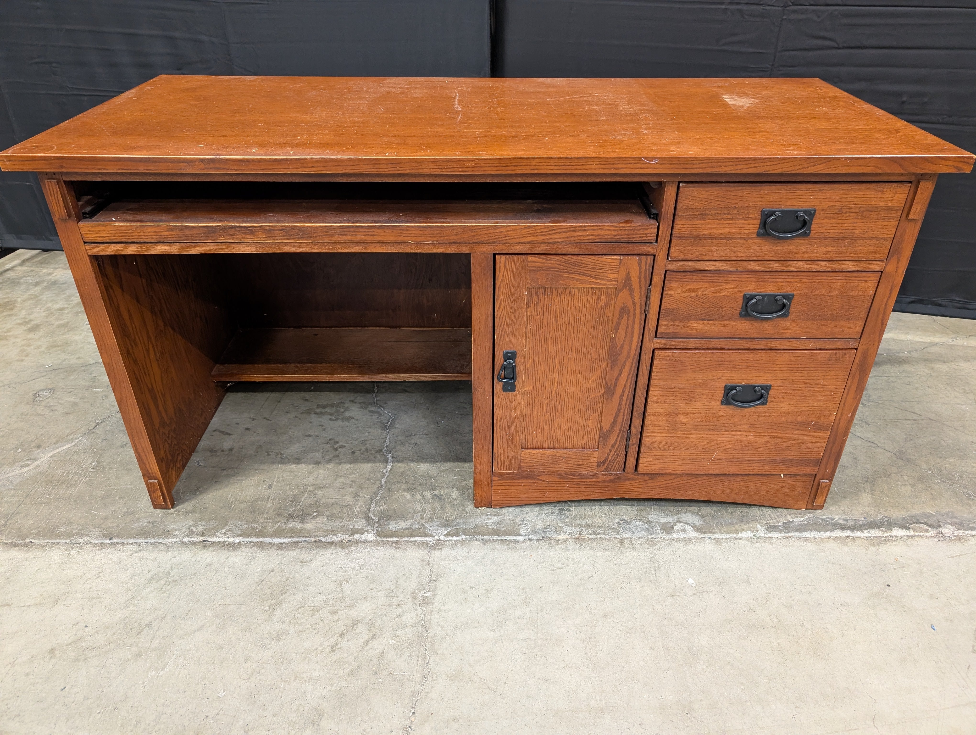 Craftsman Style Solid Wood Writing Desk with Storage