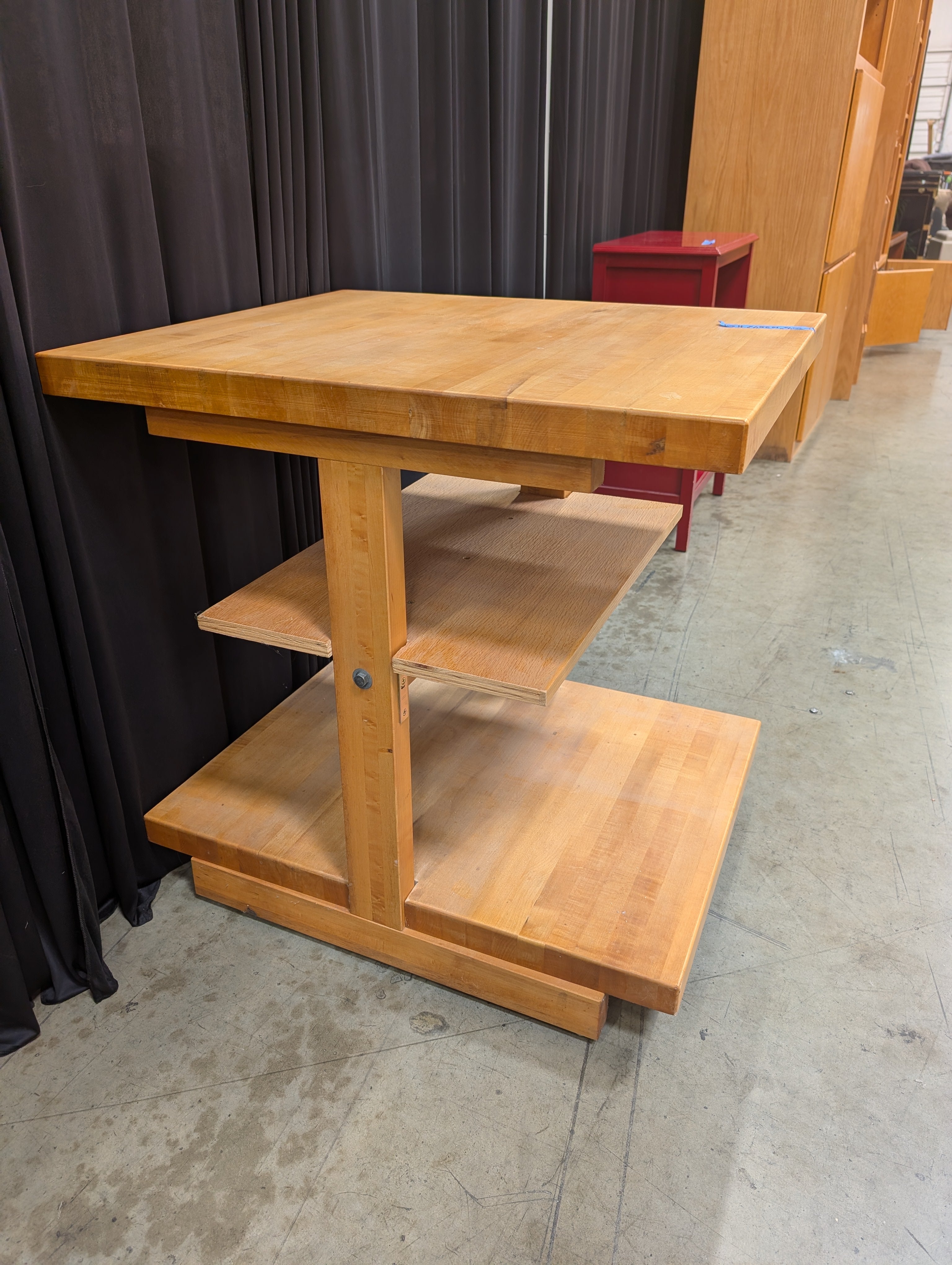 Light Wood Three Tier Table