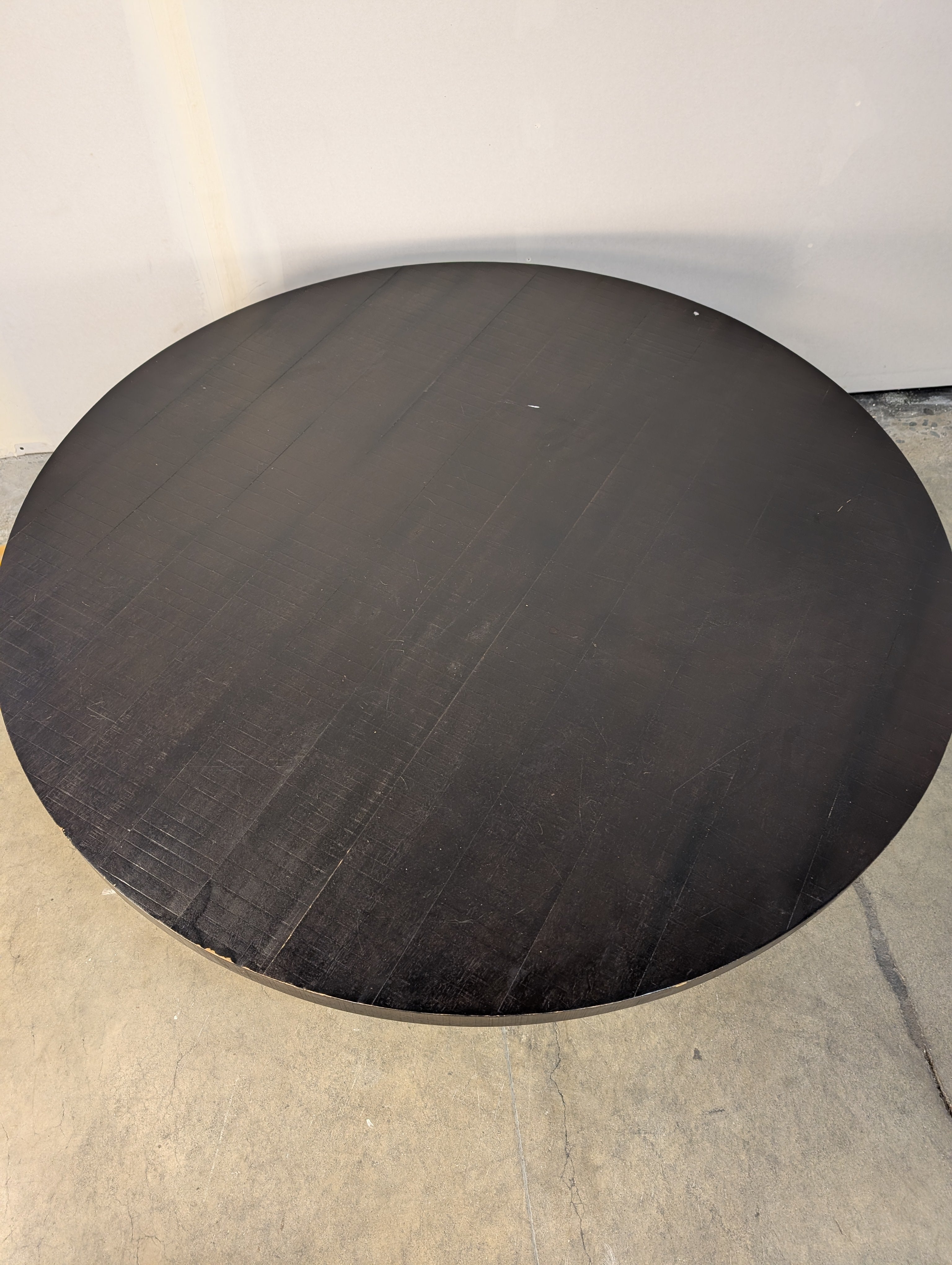 Modern Round Charcoal Coffee Table with Textured Surface