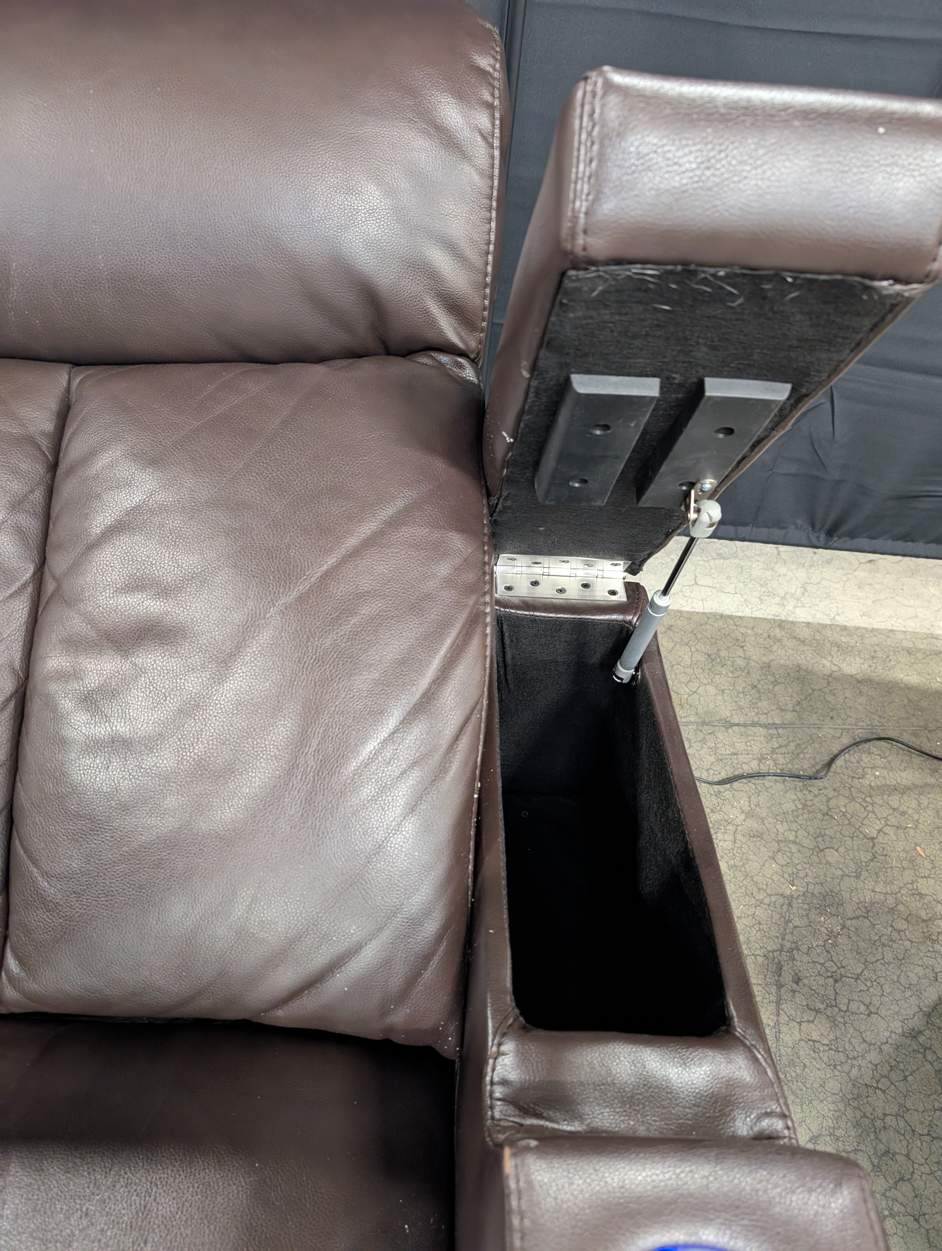 Modern Brown Recliner Chair with LED Lighting and USB Port