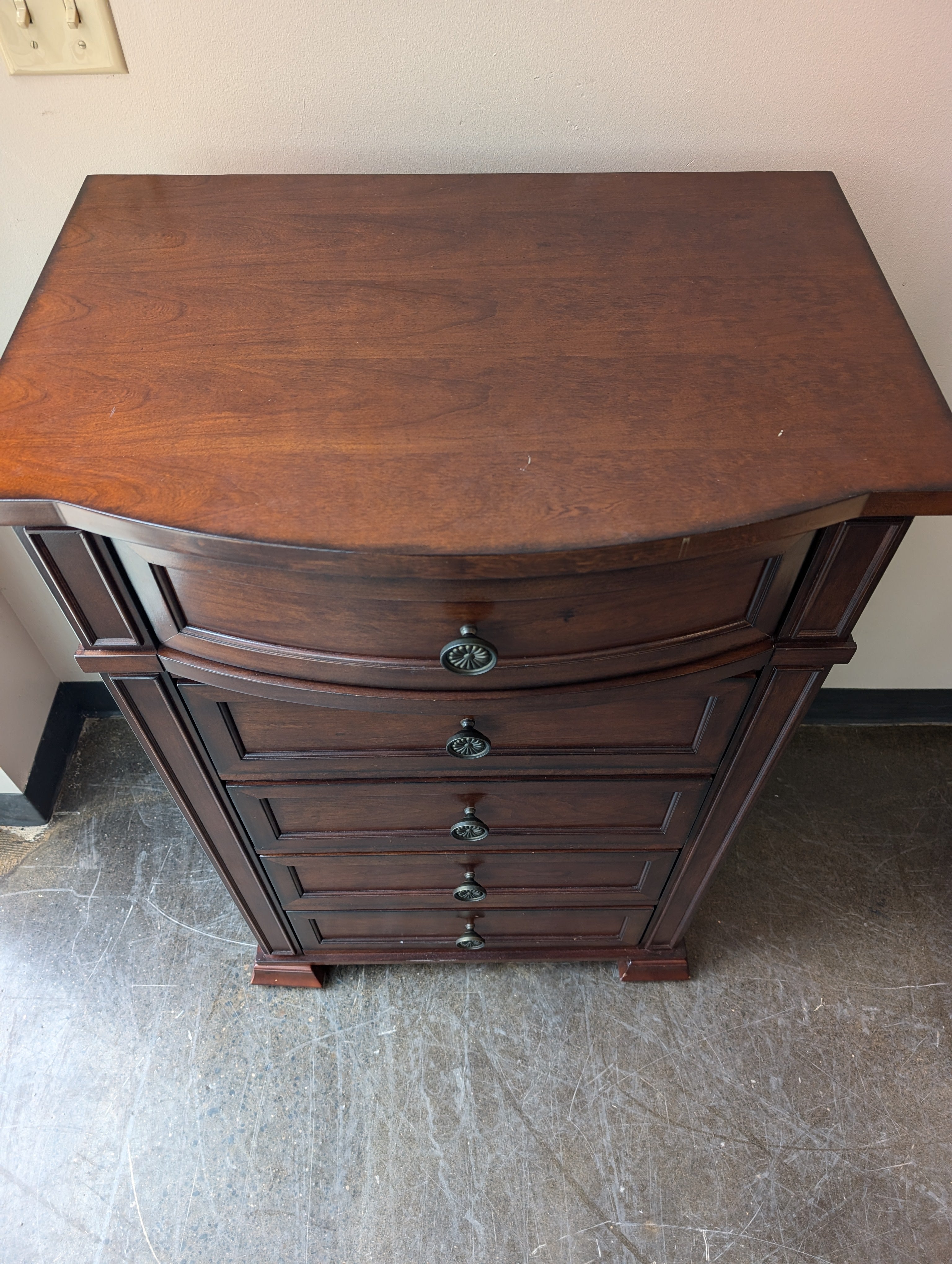 Bassett Furniture Industries Cherry Finish Five-Drawer Chest