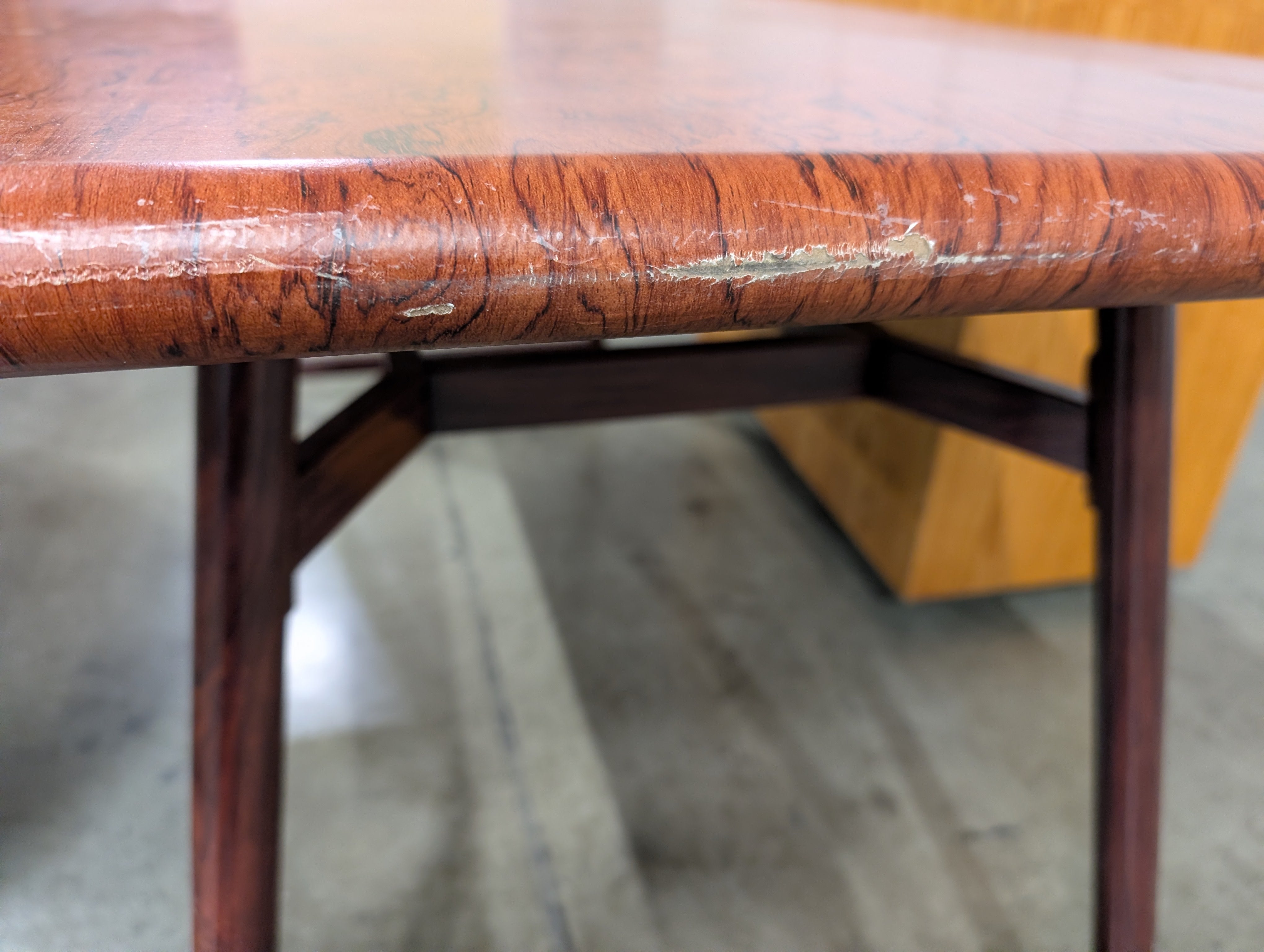 WAREHOUSE SALE: Dark Wood Table with Simple Design