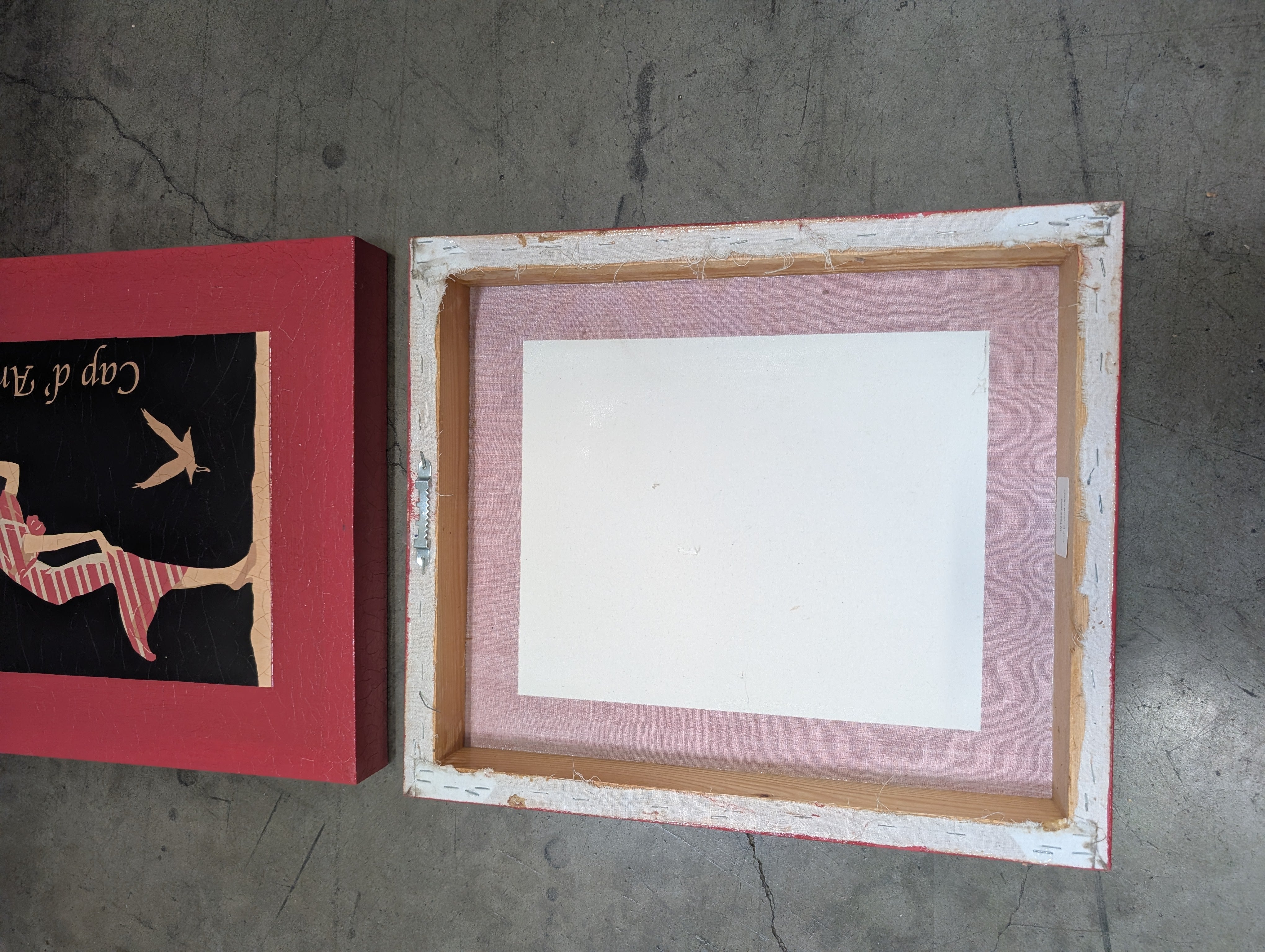 Set of two Red Art Deco Cote d'Azur Framed Print
