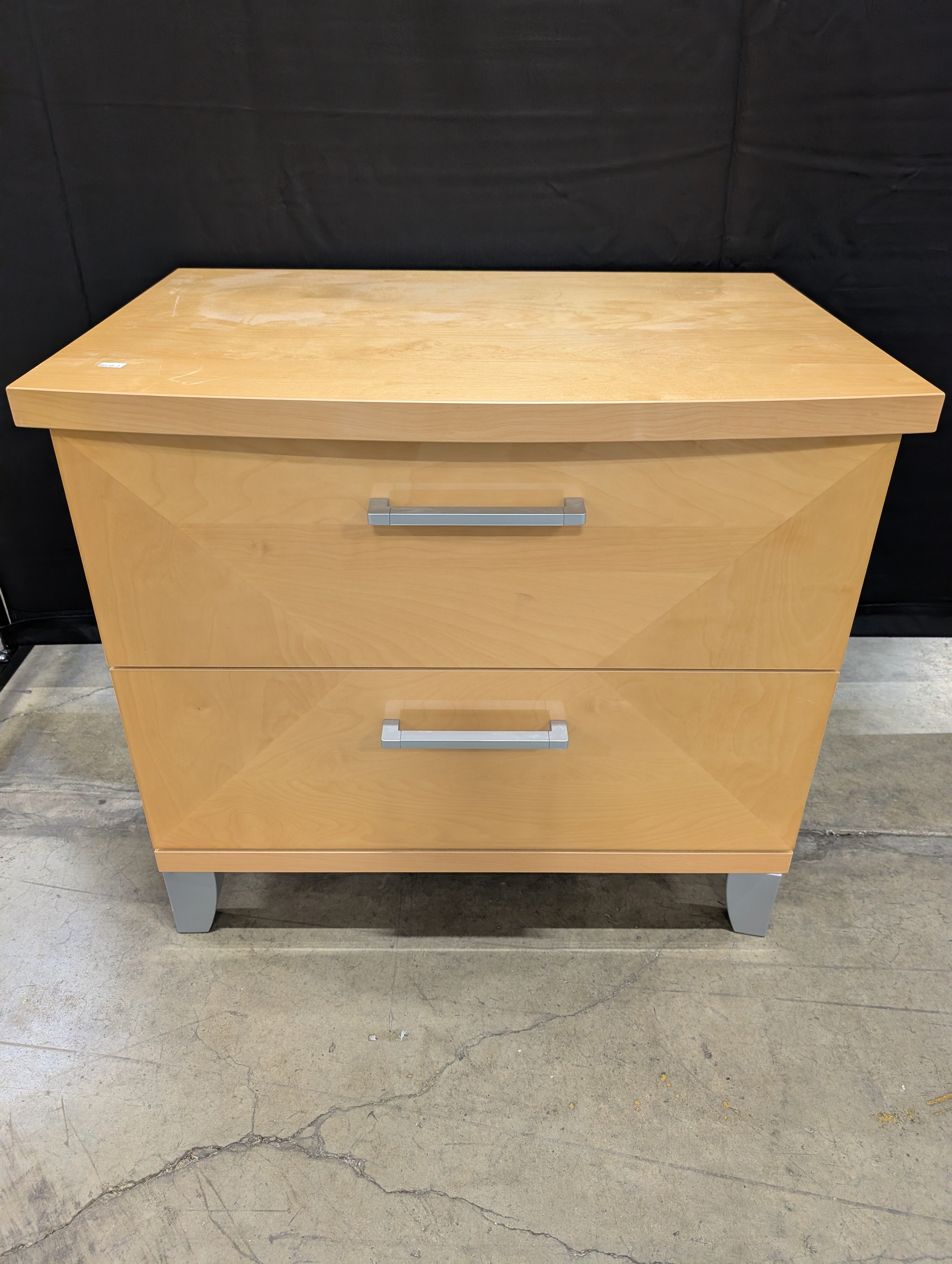 Modern Light Wood Two-Drawer Nightstand