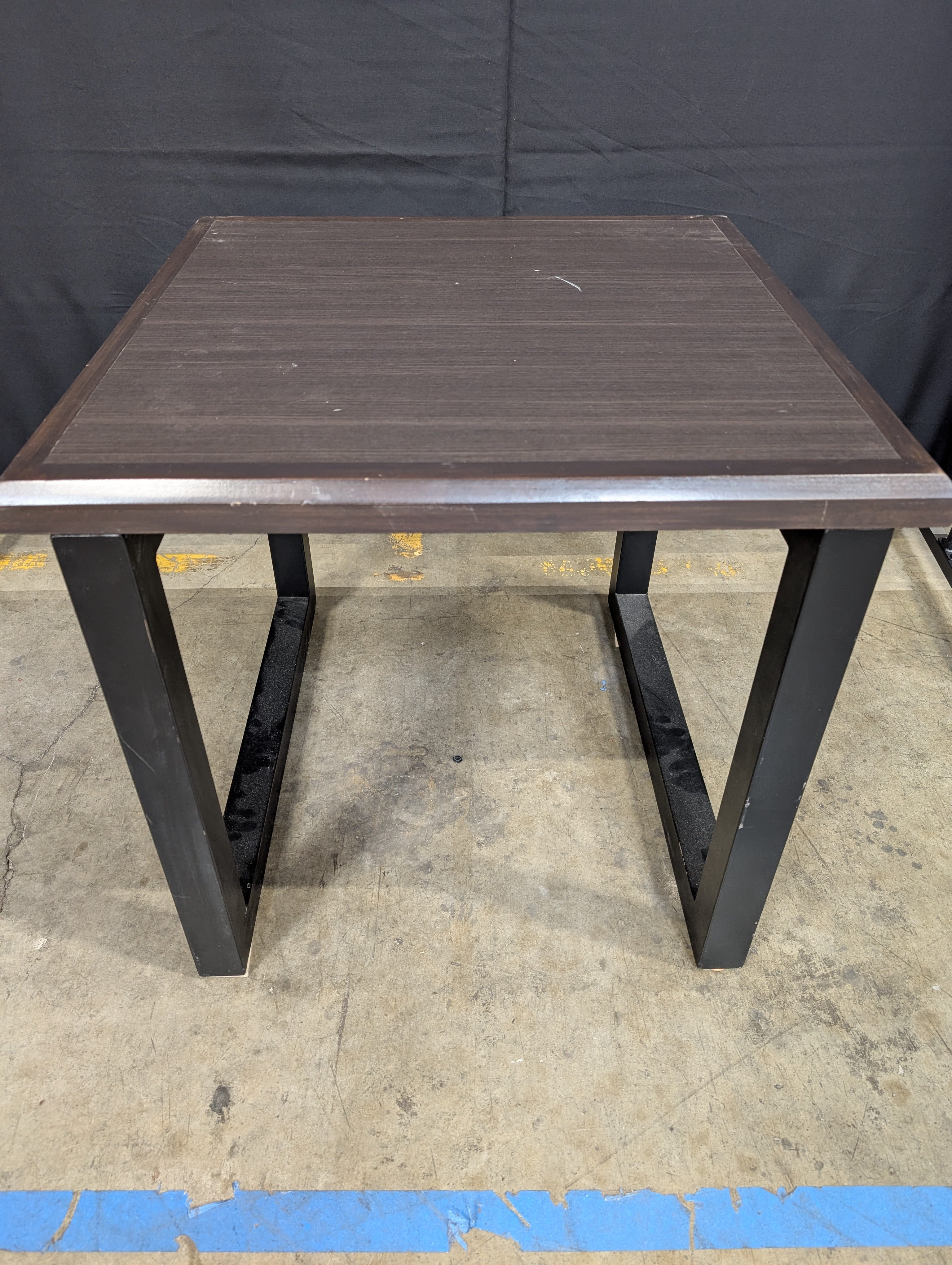 Contemporary Dark Wood Accent Side Table with V-Legs