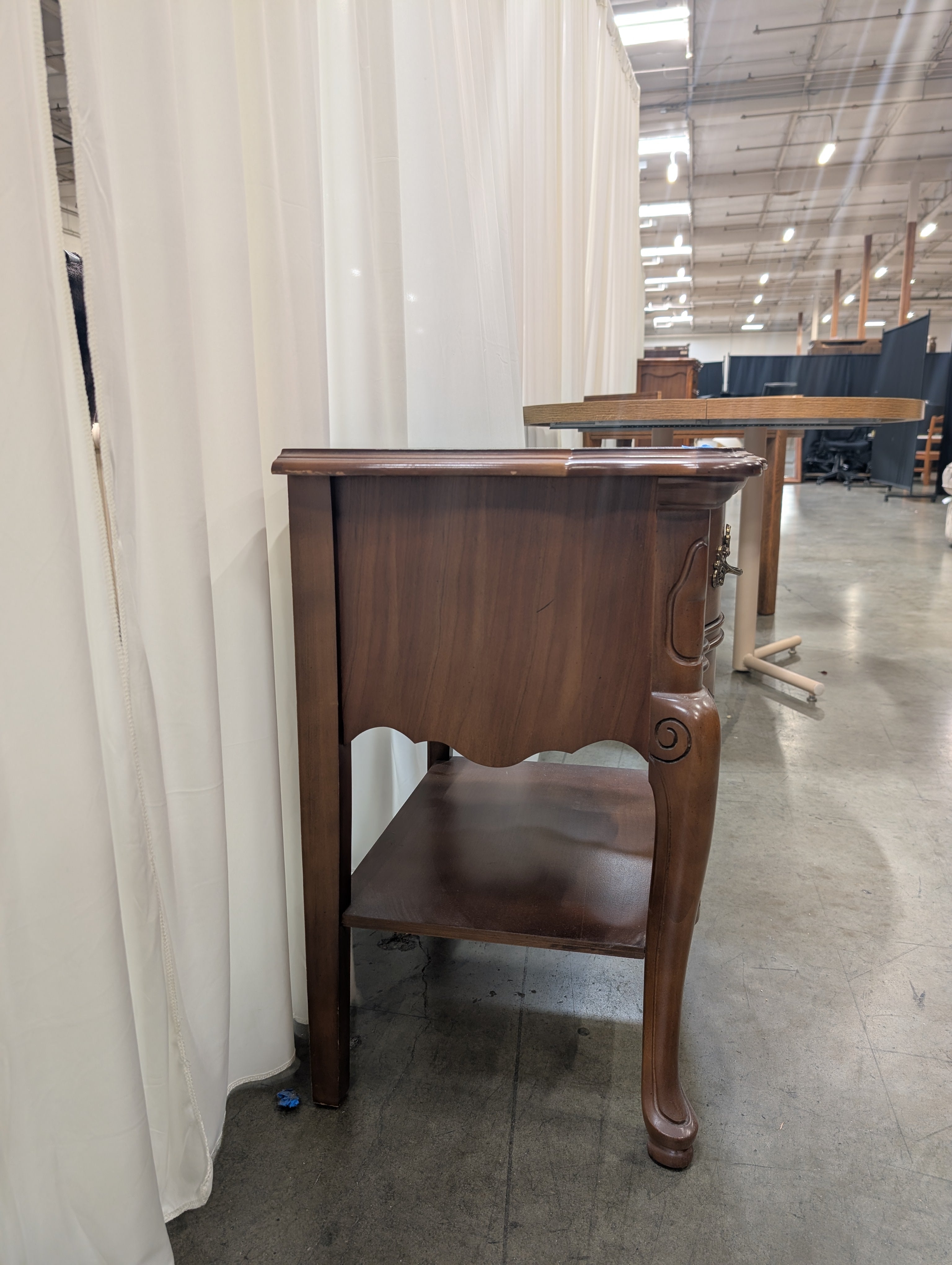 French Provincial One-Drawer Nightstand in Wood