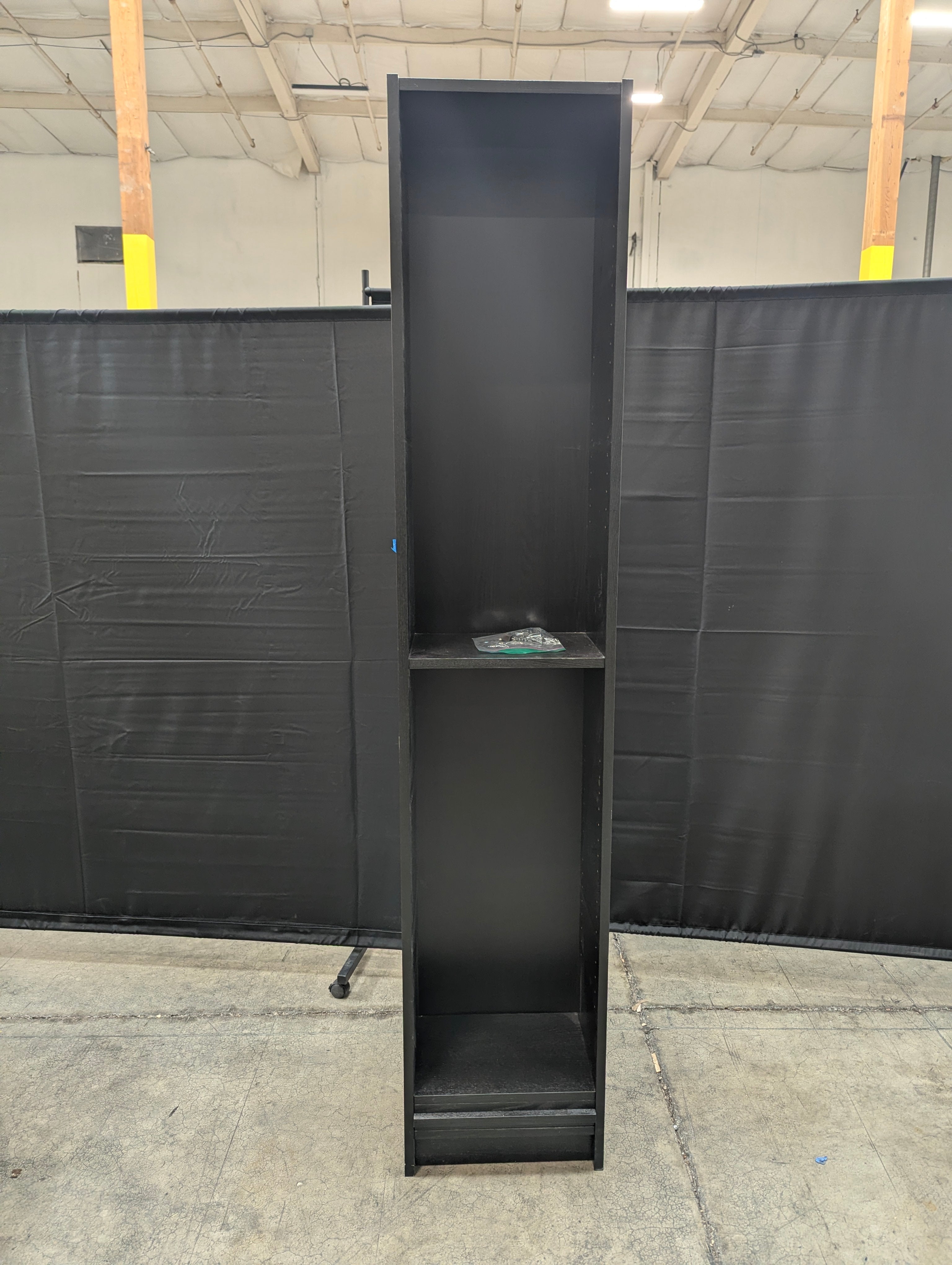 Slim Black Storage Tower with six shelves