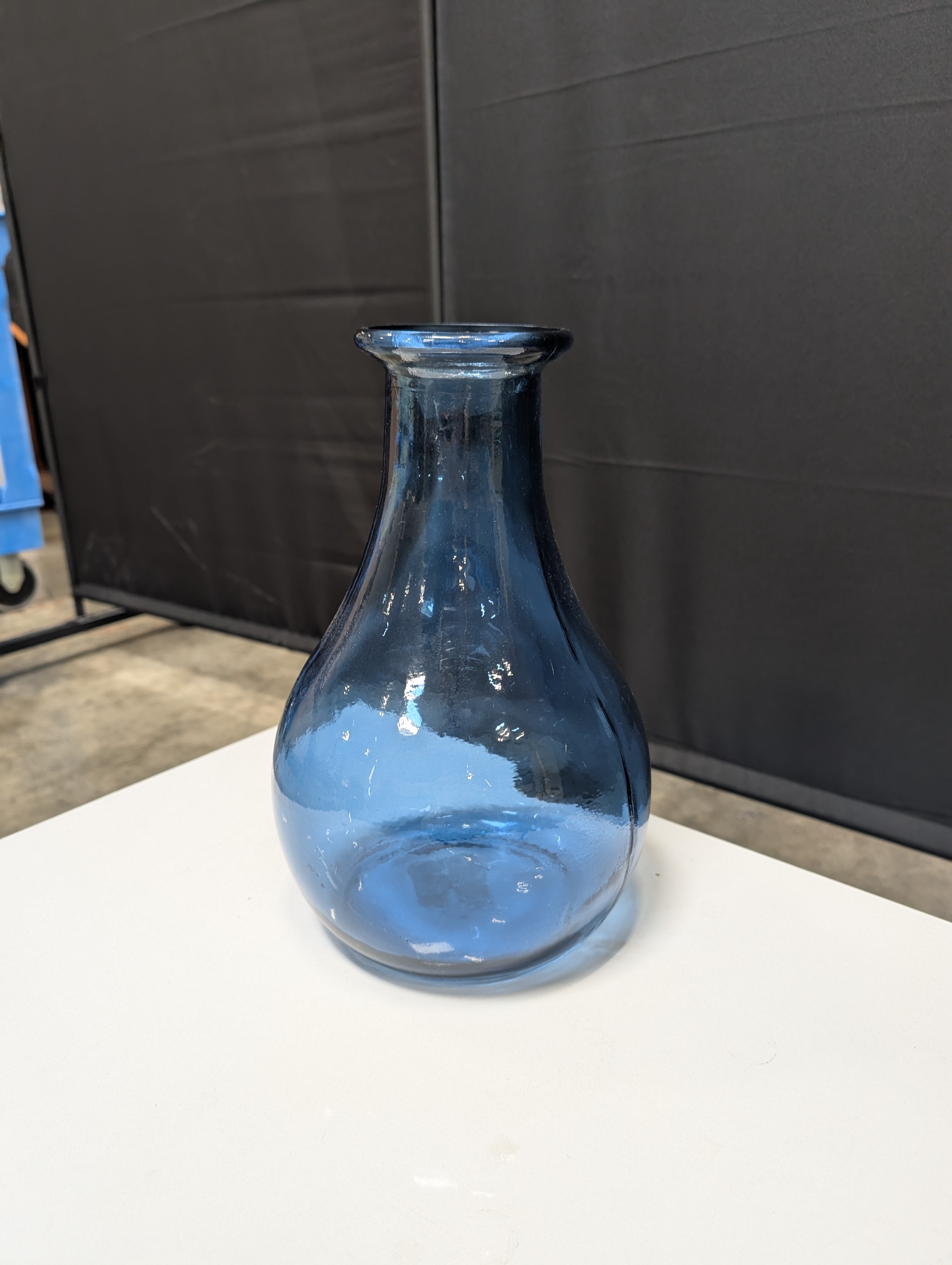 Striking Blue Glass Bulbous Vase