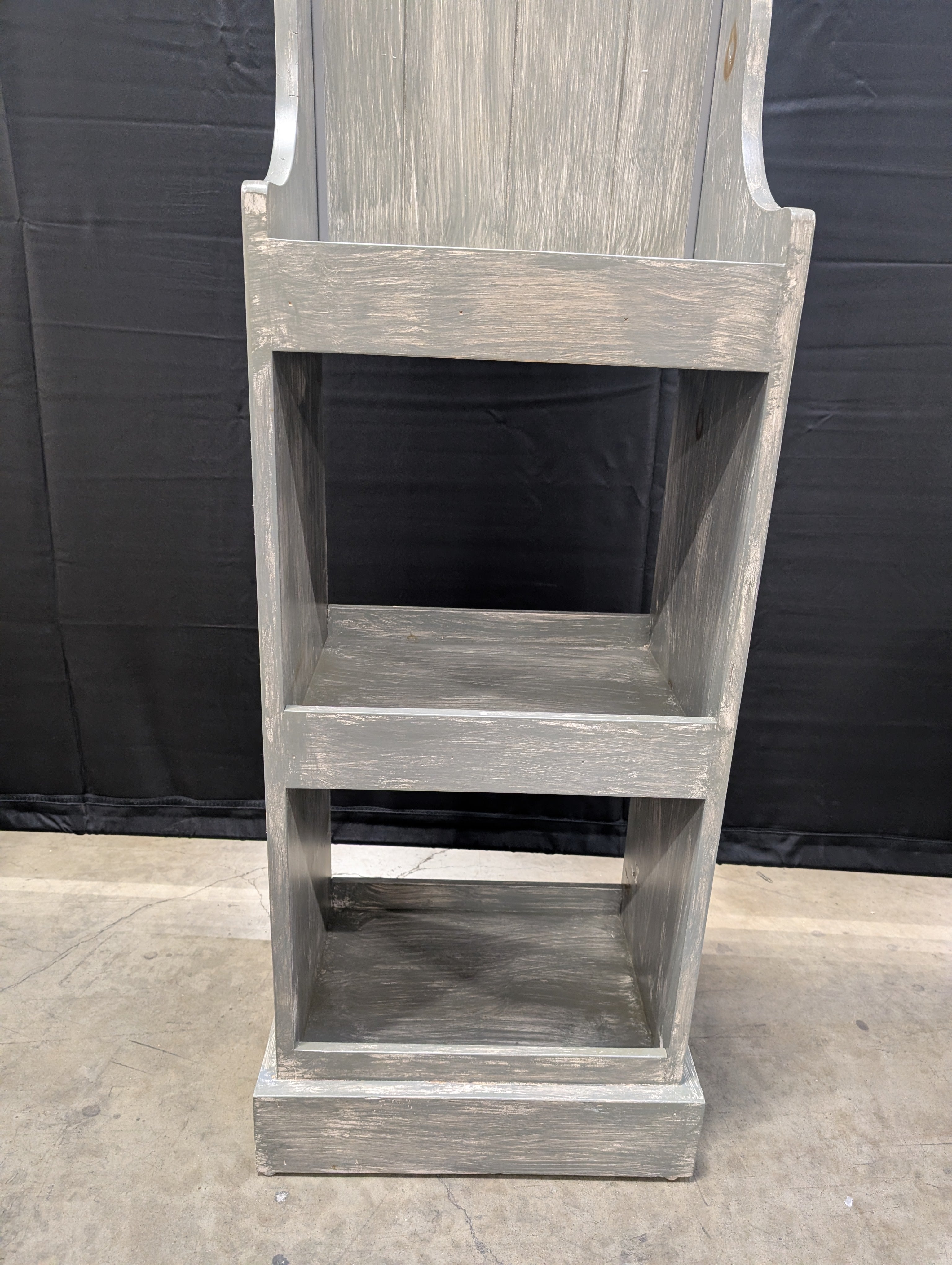 Dr. McGillicuddy's Rustic Distressed Wood Display Shelf Unit