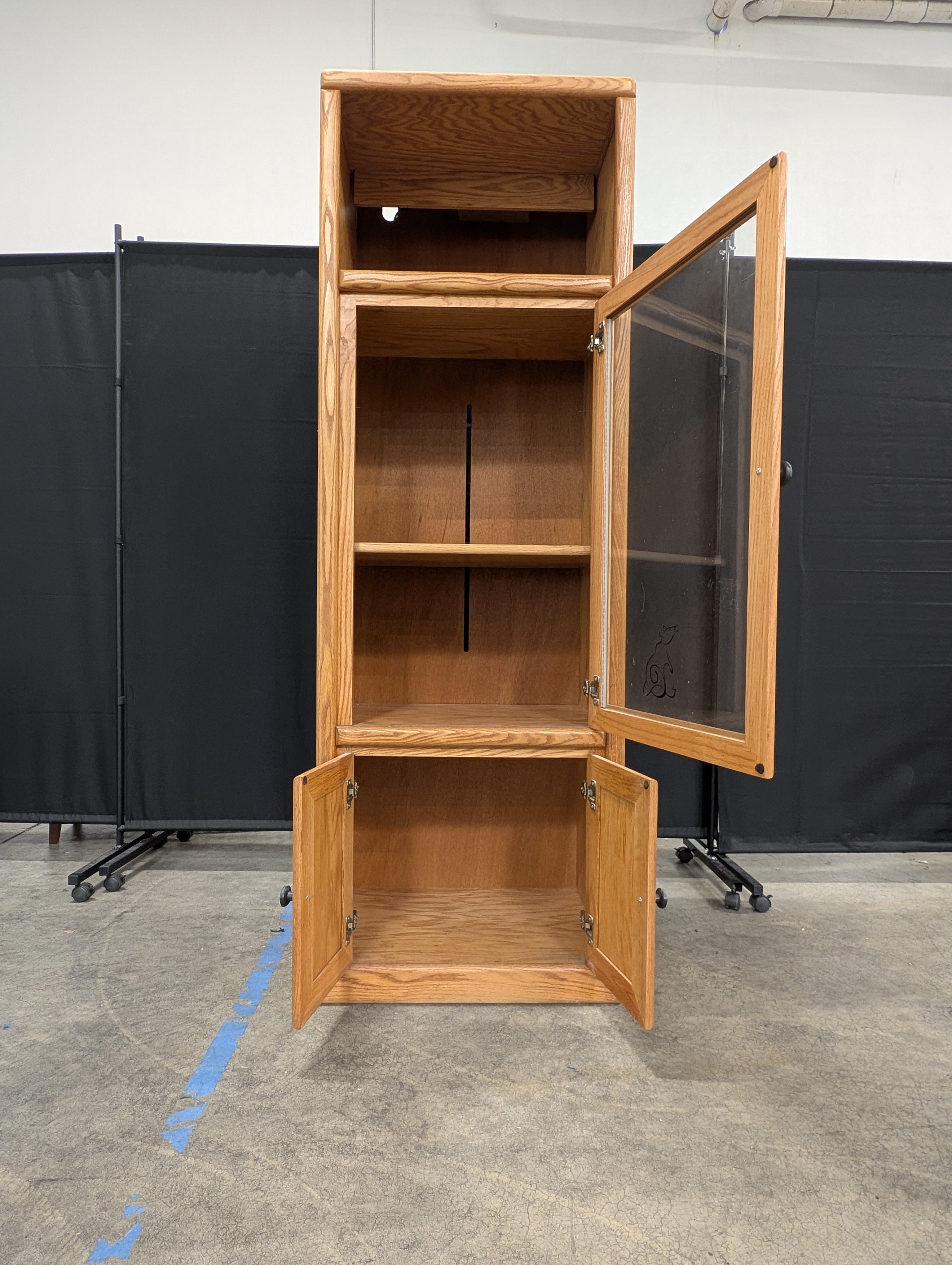 Solid Wood Thornwood Display Cabinet with Glass Door