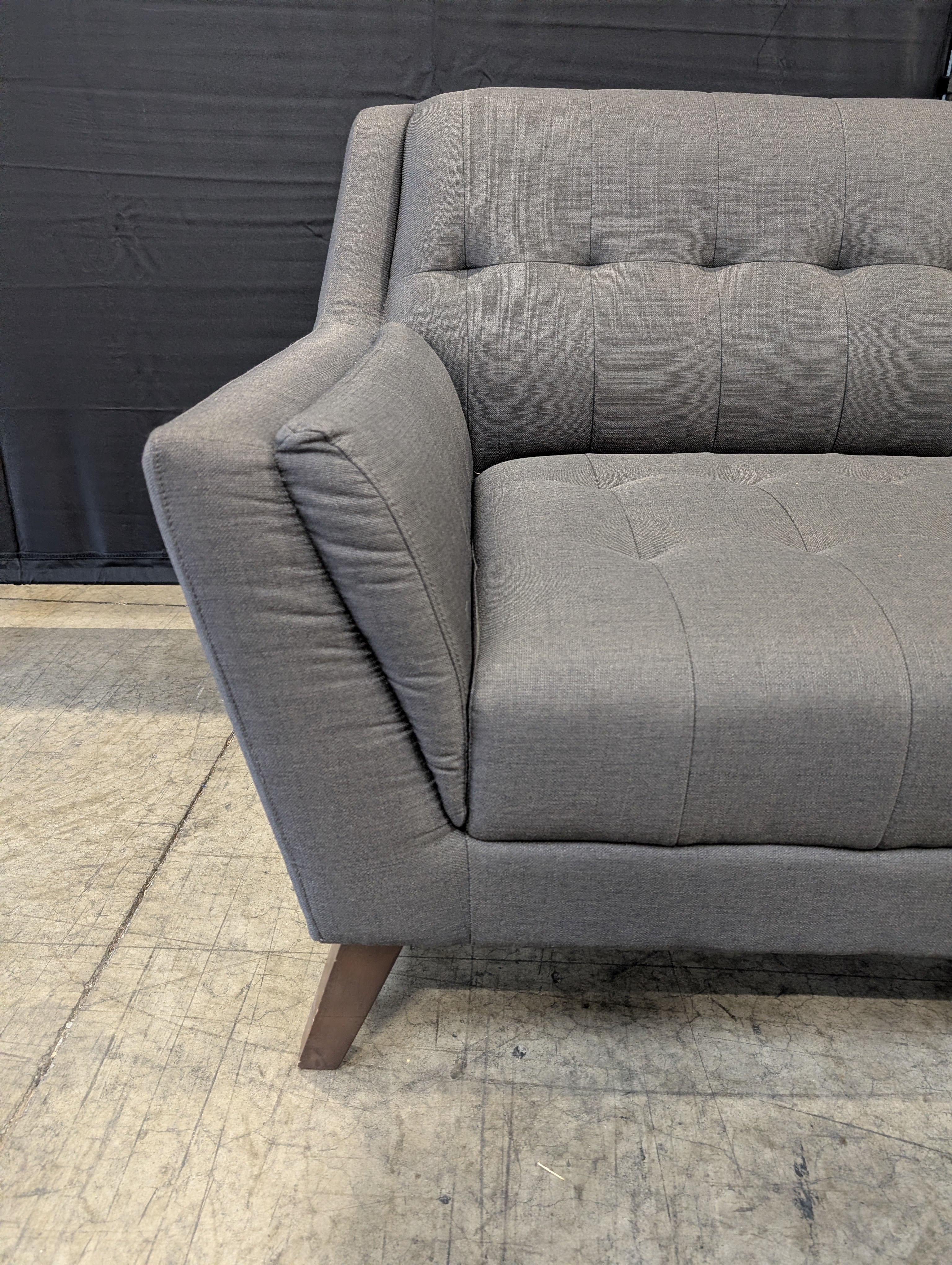 Mid-Century Modern Tufted Loveseat Sofa