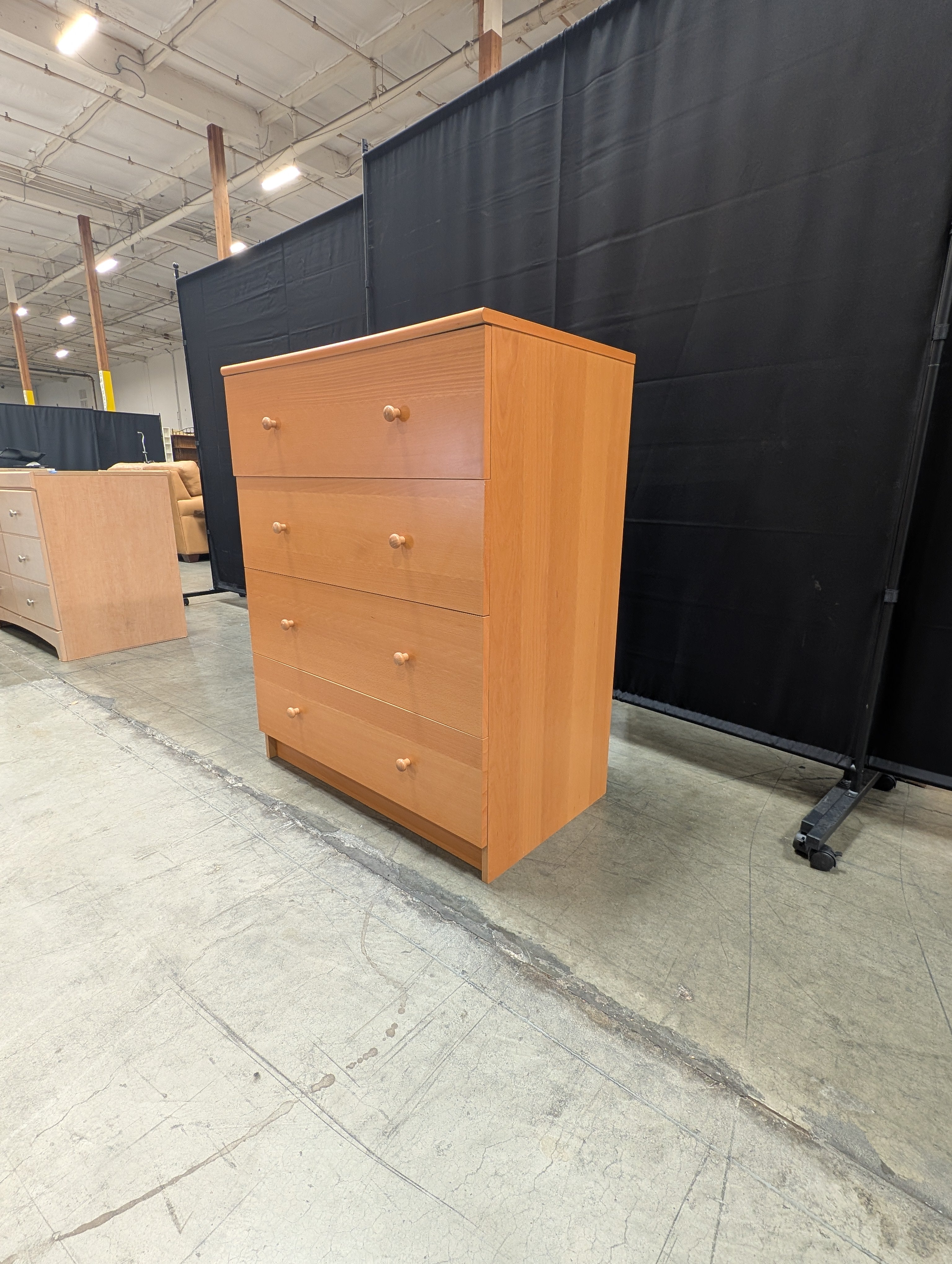 Five-Drawer Wooden Storage Chest with Round Knobs