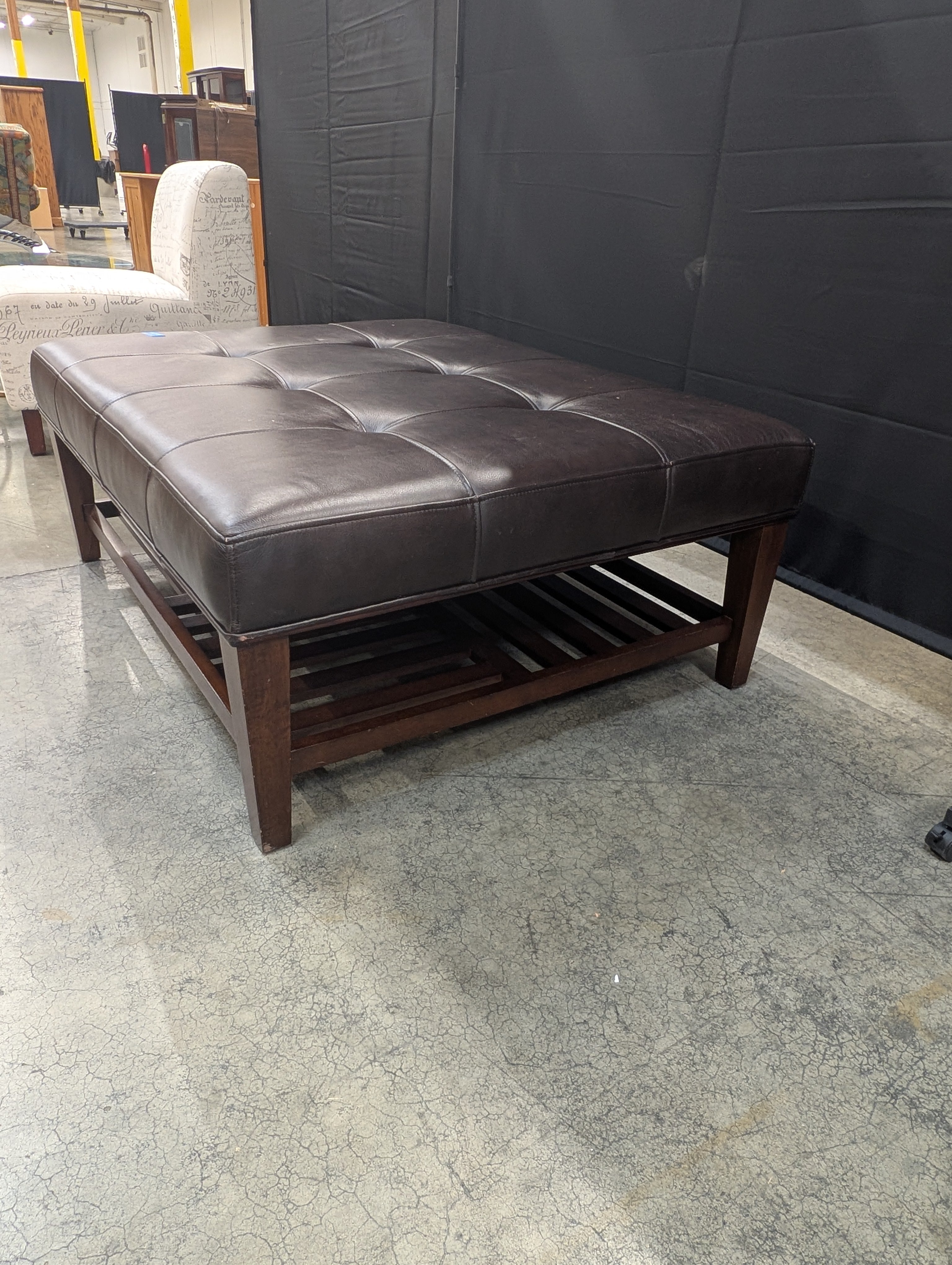 Dark Brown Tufted LaZboy Large Ottoman