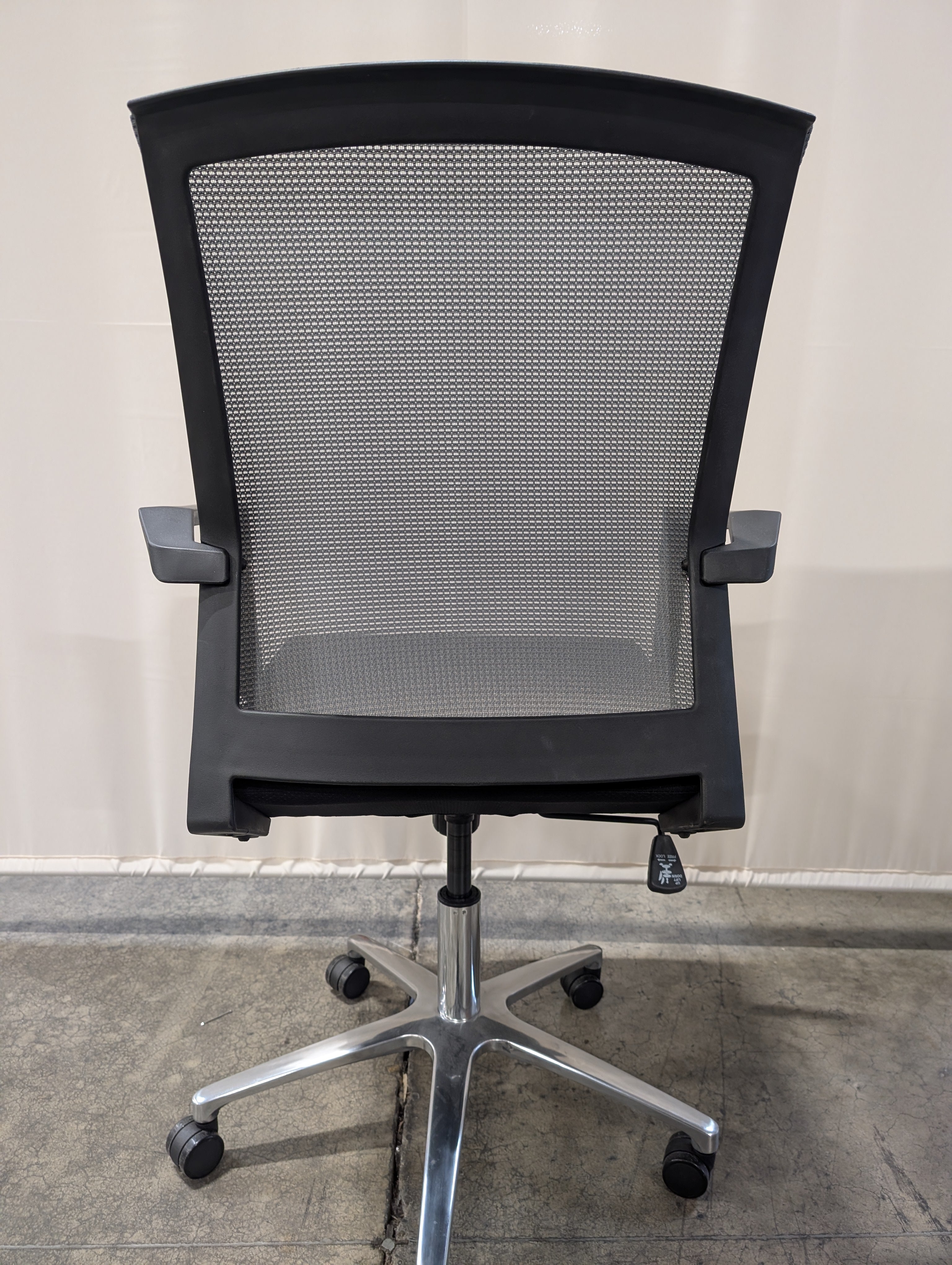 Contemporary Grey Mesh Back Office Chair with Black Fabric Seat