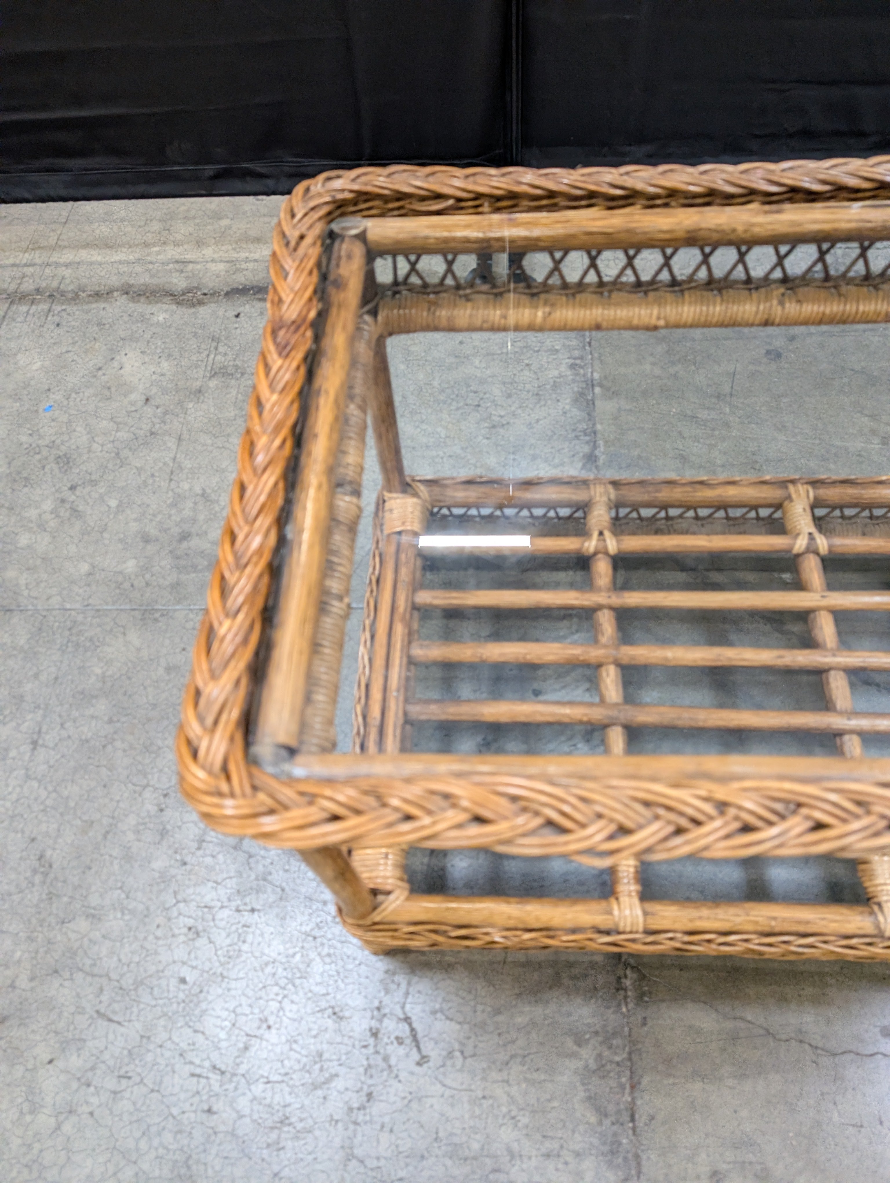 Natural Wicker Rectangular Display Shelf