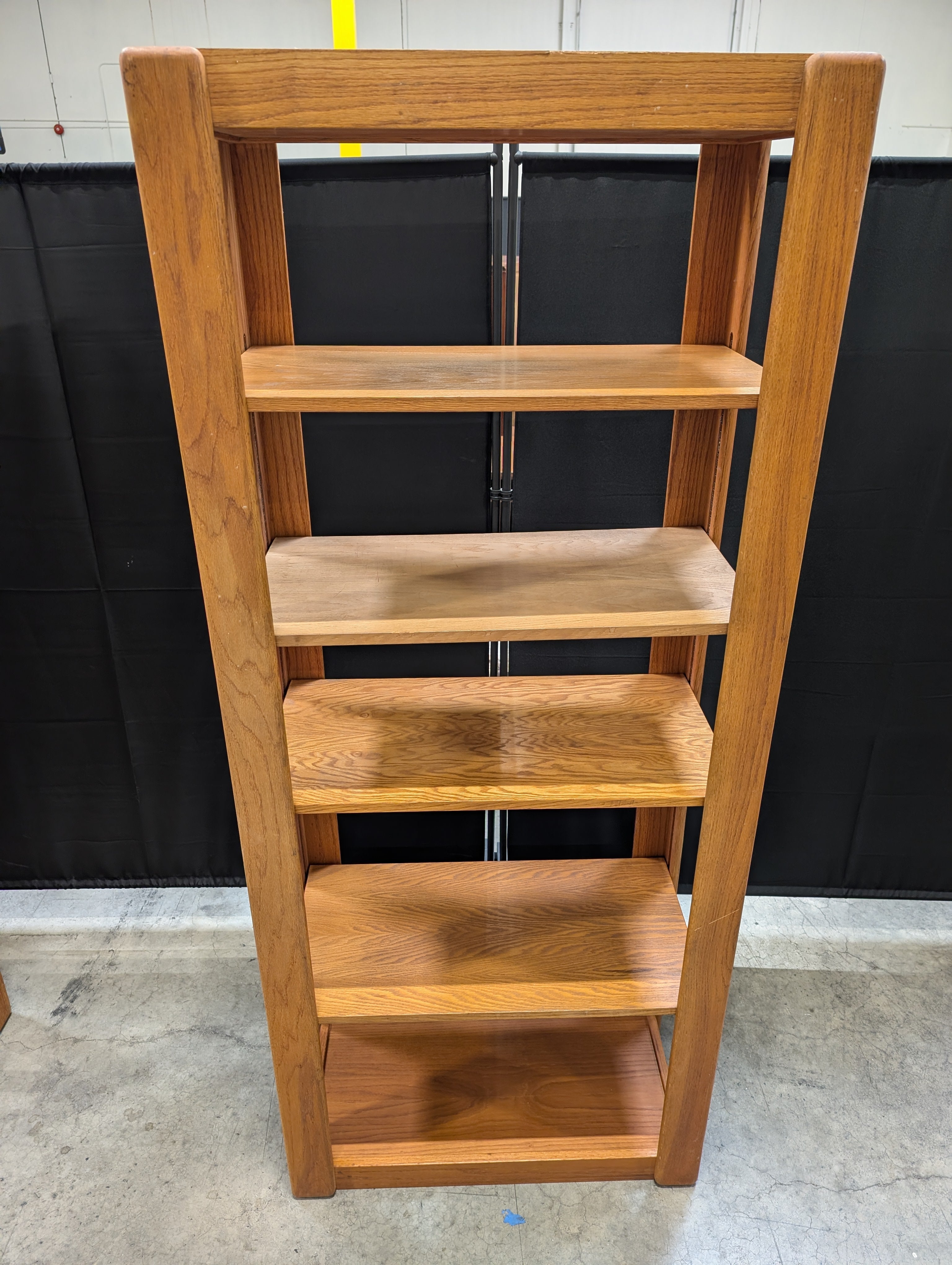 Mid-Century Style Angled Wood Bookshelf Display Unit